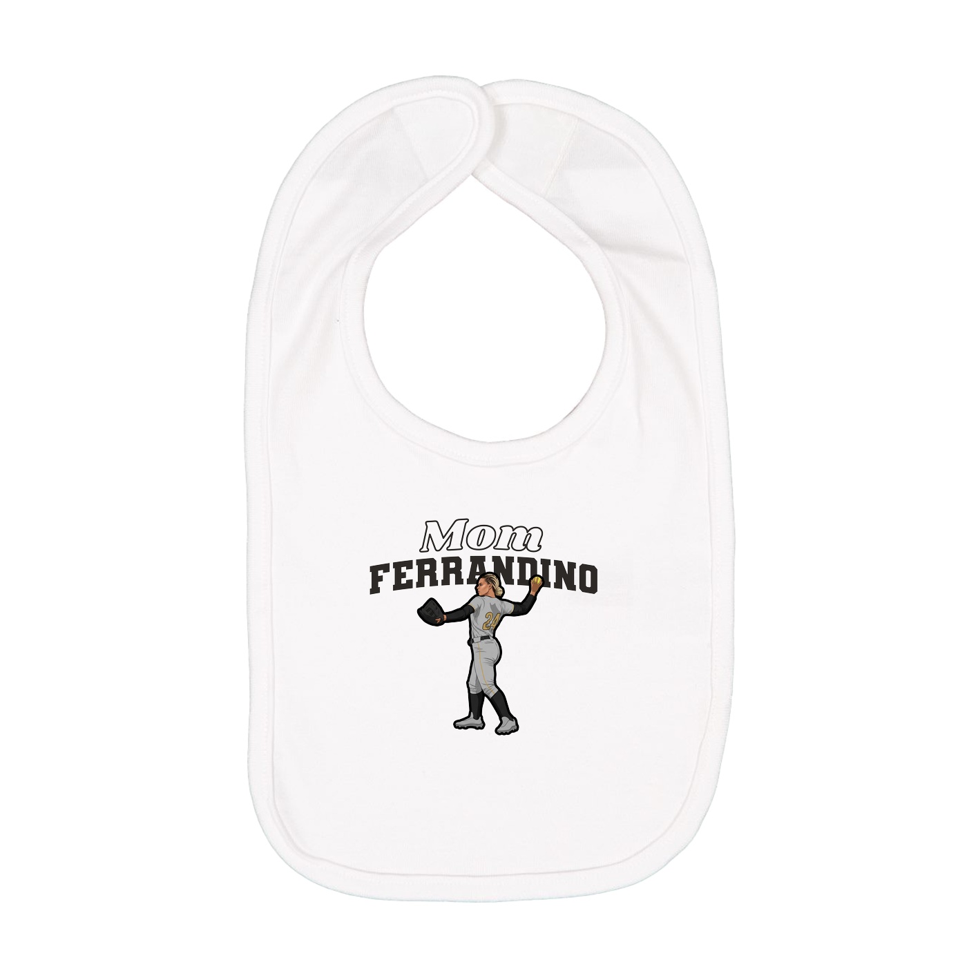 Infant Bib — Mothers Day Block in White