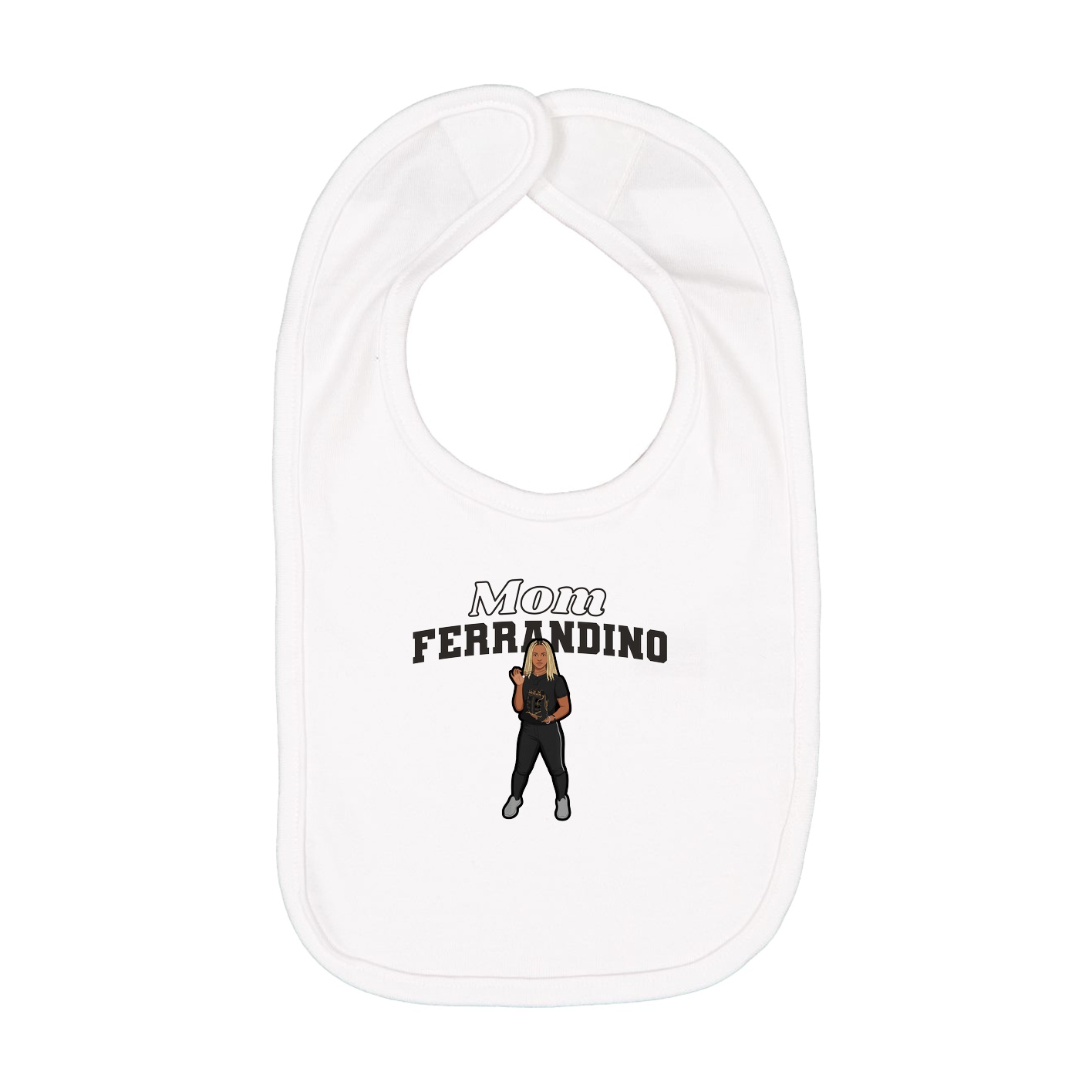 Infant Bib — Mothers Day Block in White