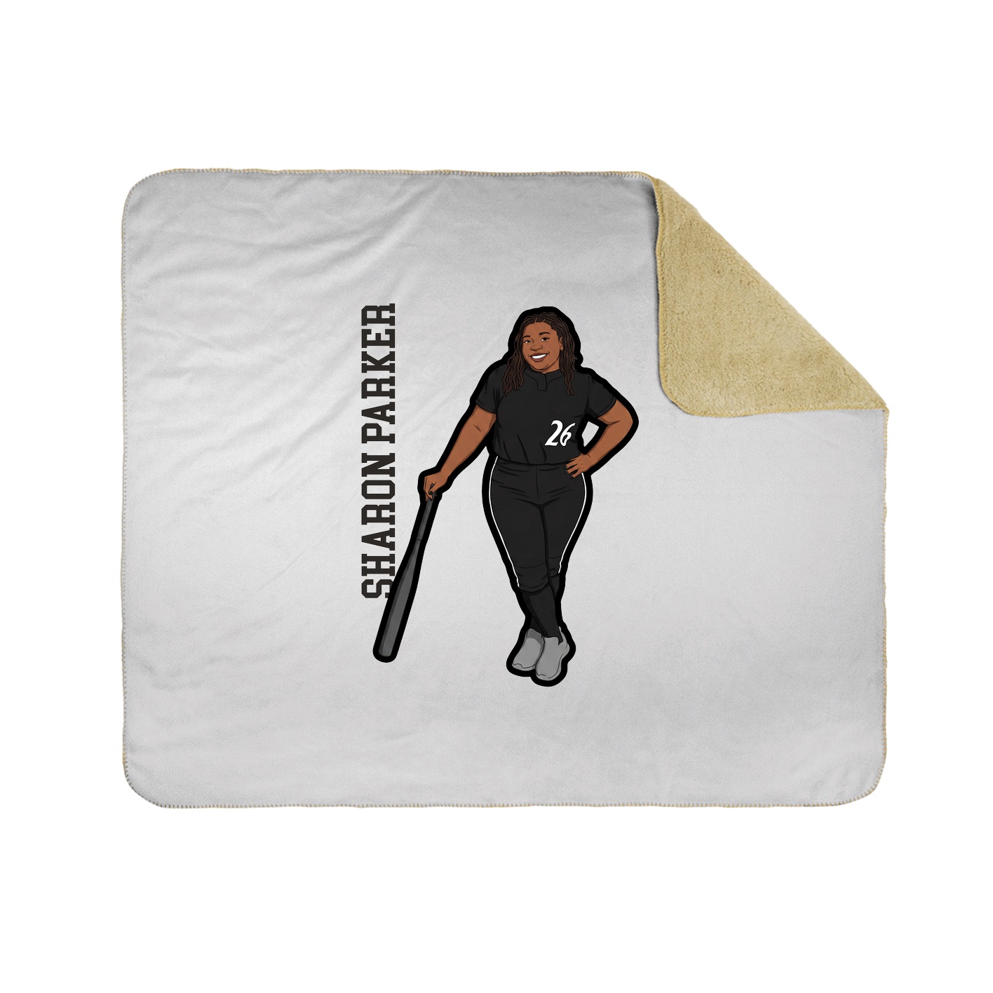 Throw Blanket — Name Vertical in White