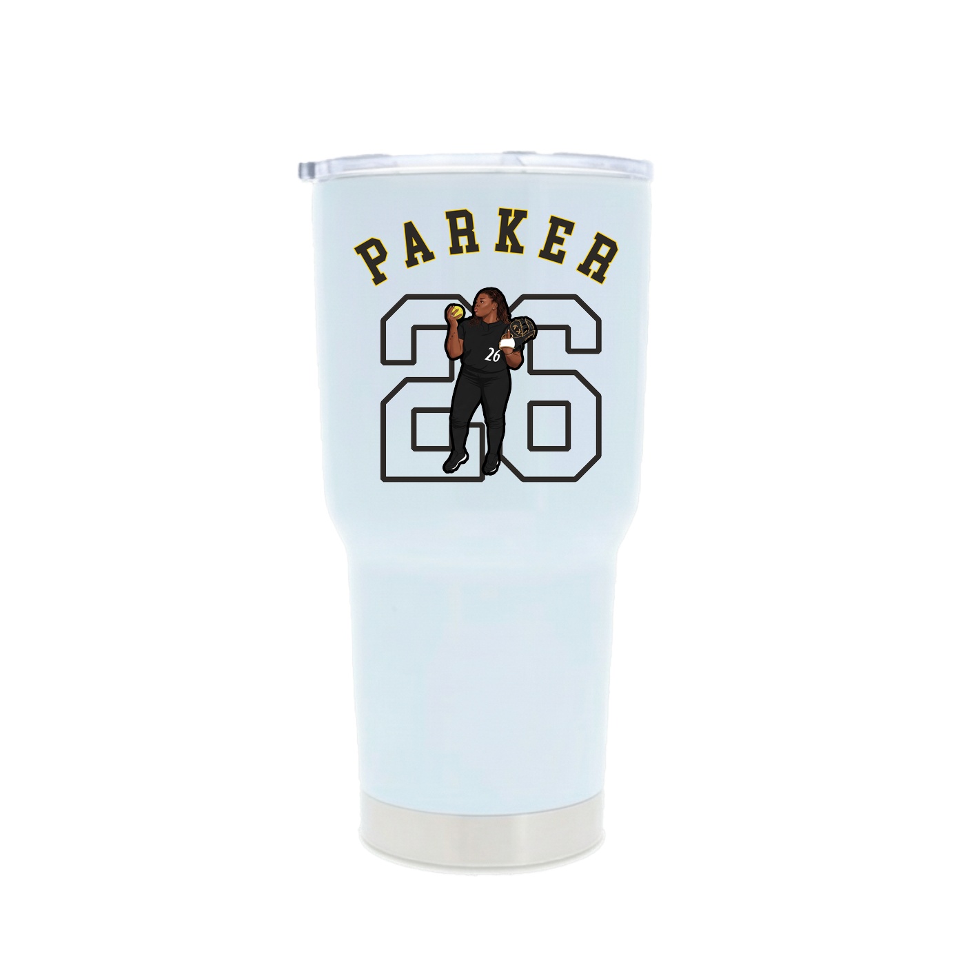 30oz Stainless Steel Tumbler — Shirsey Arch in White