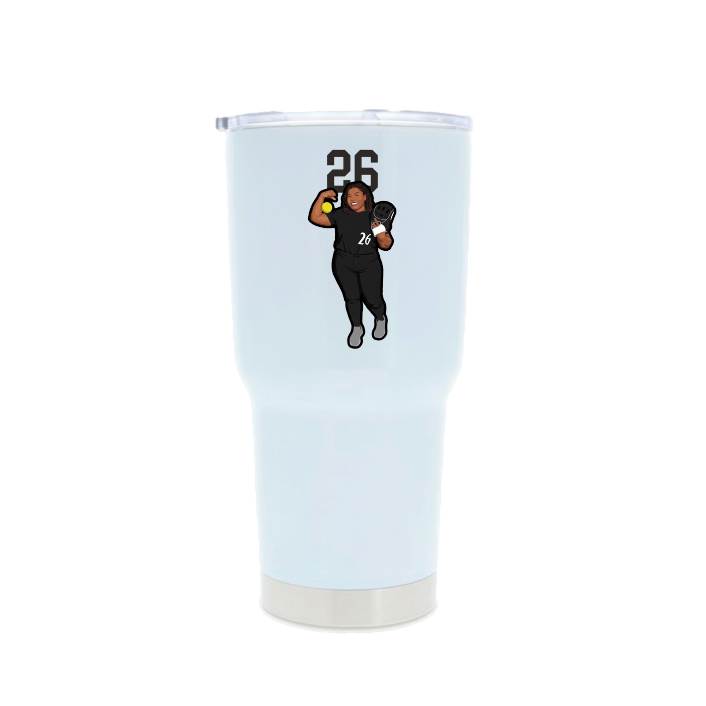 30oz Stainless Steel Tumbler — Number Top in White
