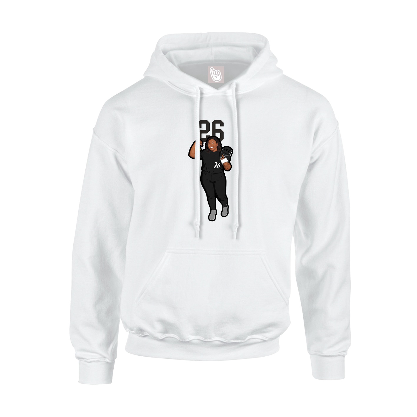 Youth Hoodie — Number Top in White