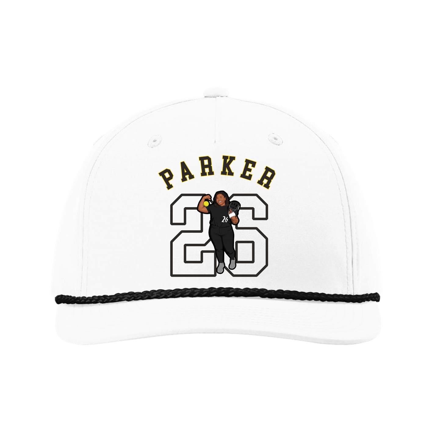 Five-Panel Classic Rope Cap — Shirsey Arch in White