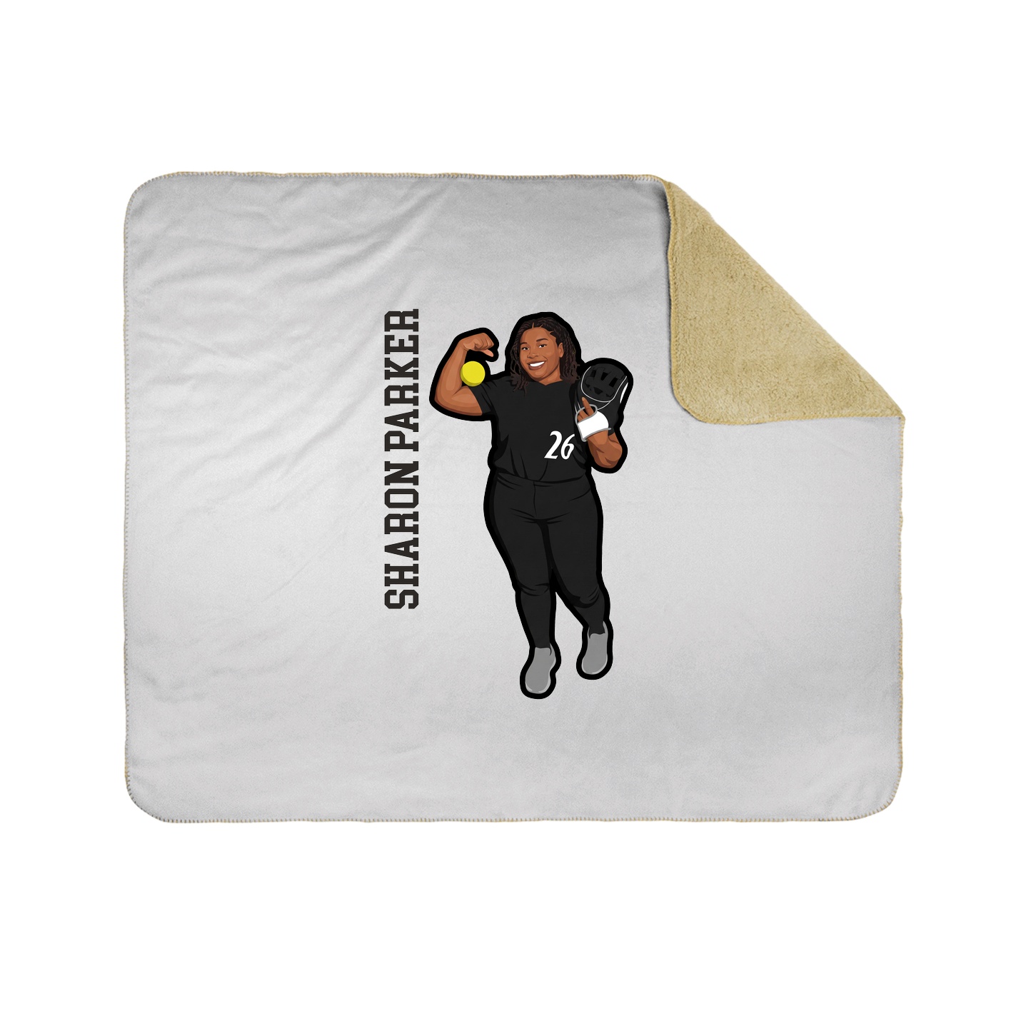 Throw Blanket — Name Vertical in White