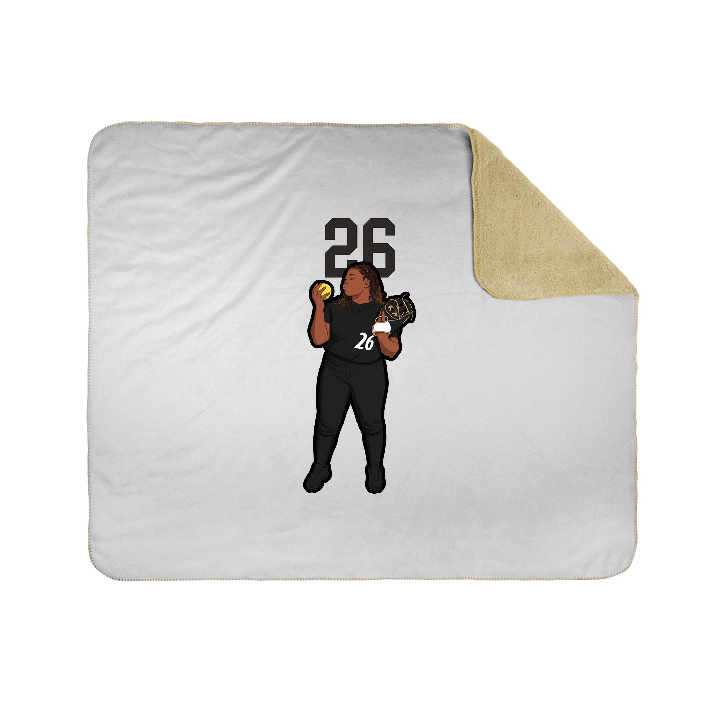Throw Blanket — Number Top in White