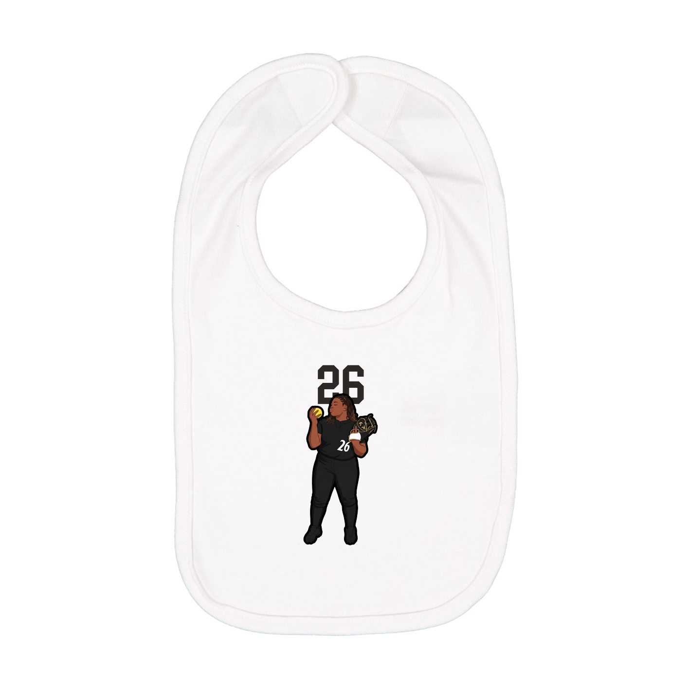 Infant Bib — Number Top in White