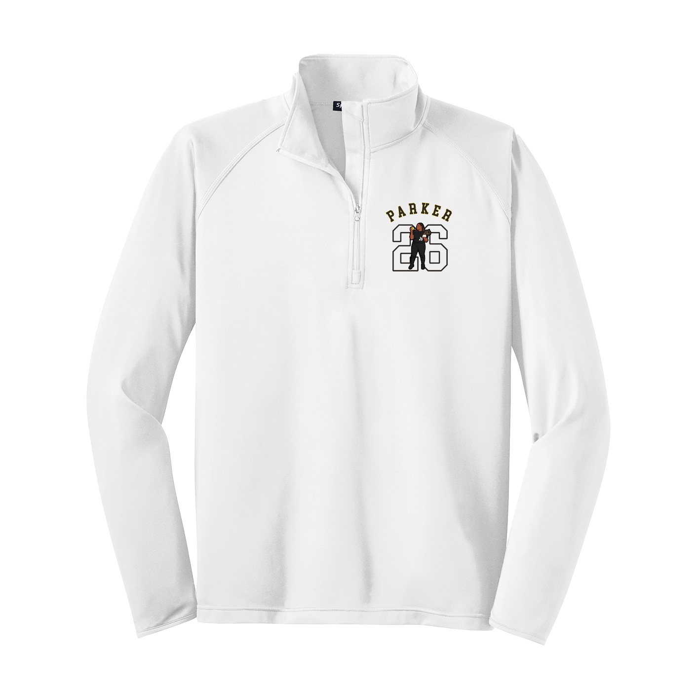 Q-Zip Pullover — Shirsey Arch in White