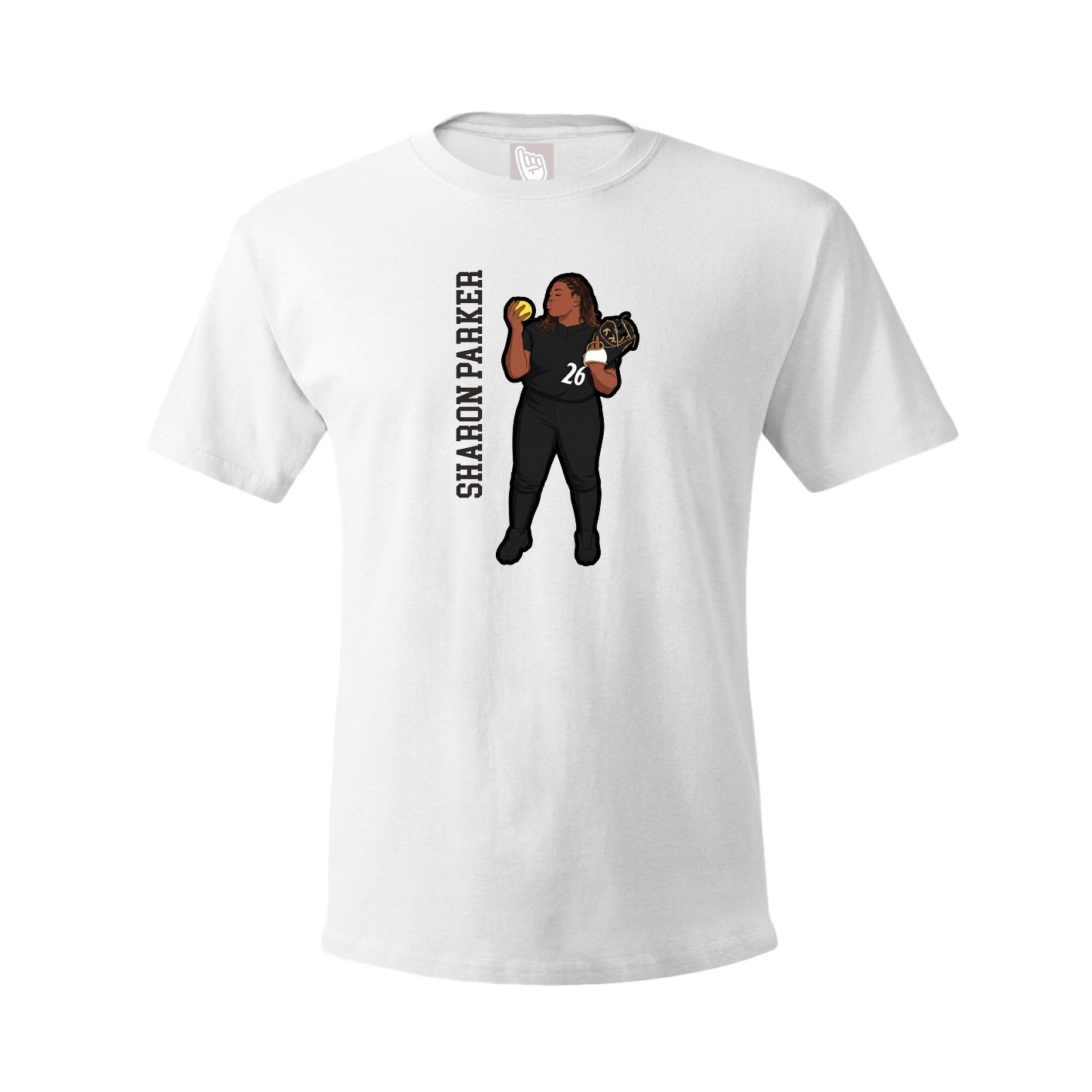 Youth Tee — Name Vertical in White