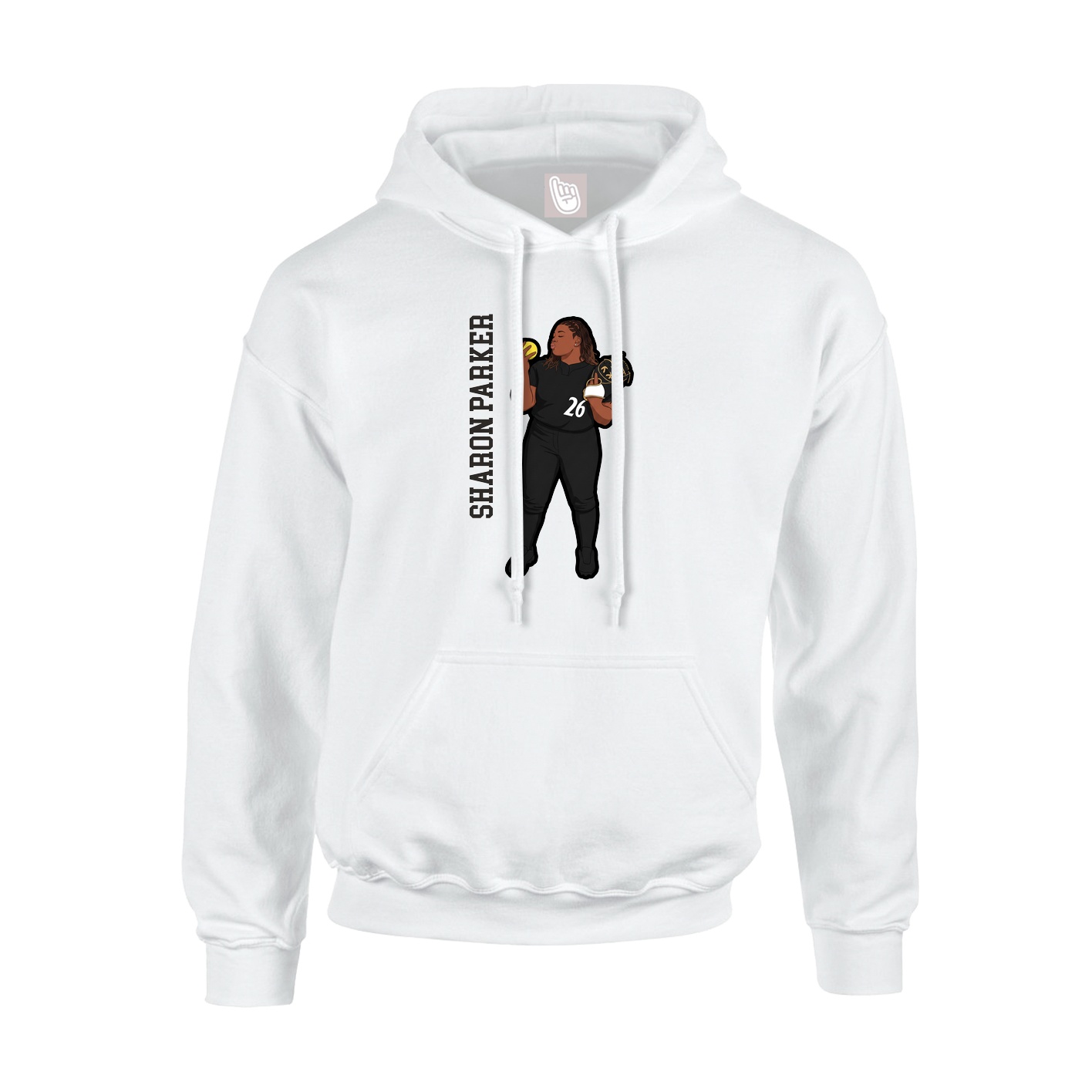 Hoodie — Name Vertical in White