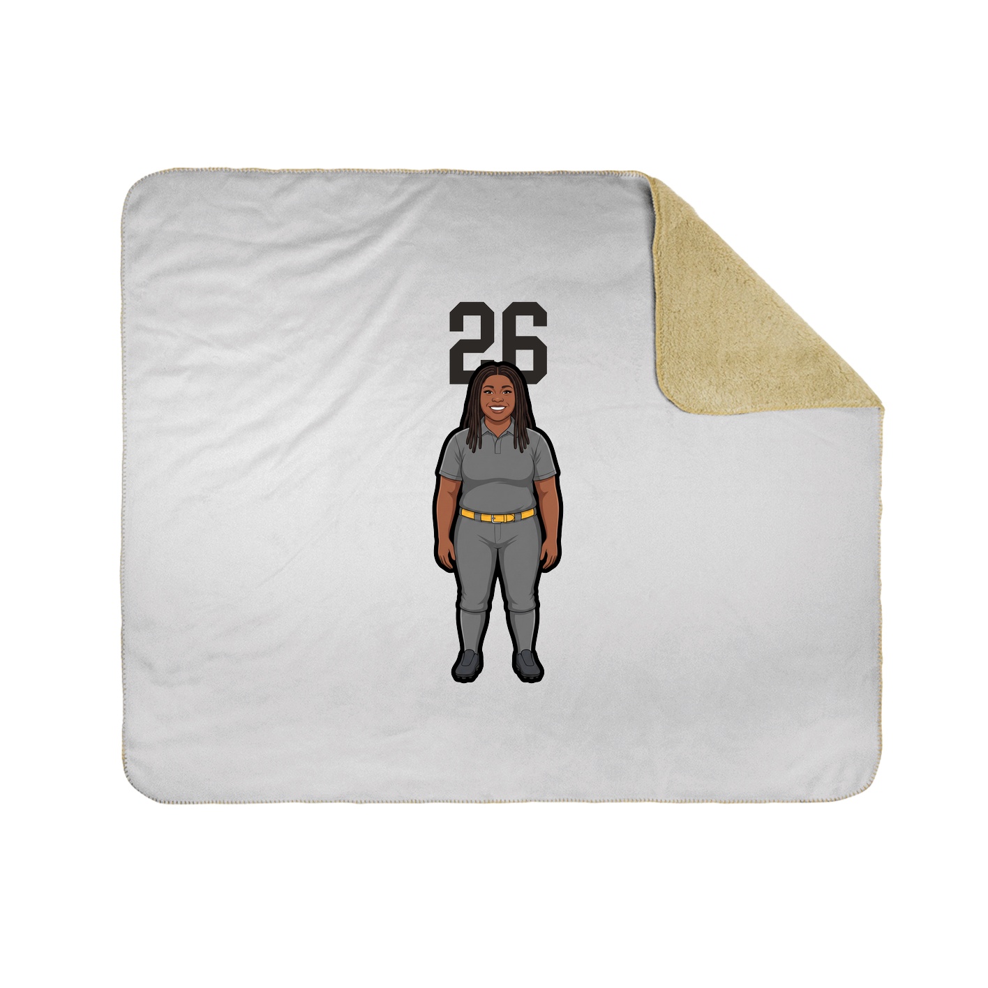 Throw Blanket — Number Top in White