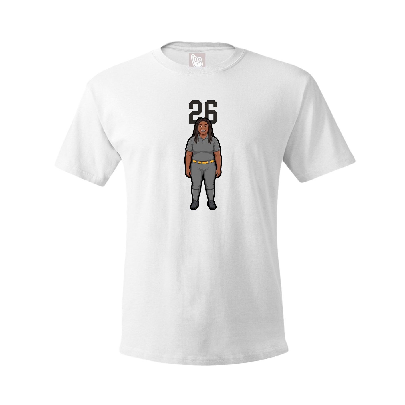 Youth Tee — Number Top in White
