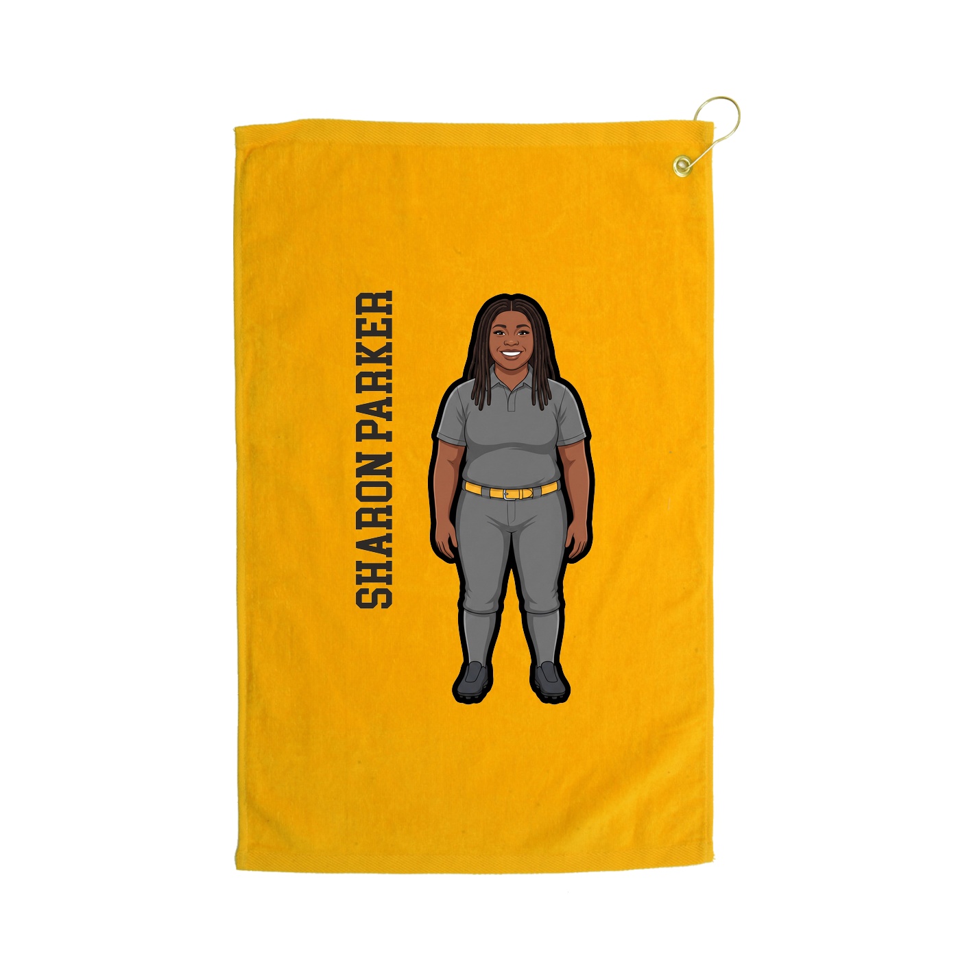 Golf Towel — Name Vertical in Gold