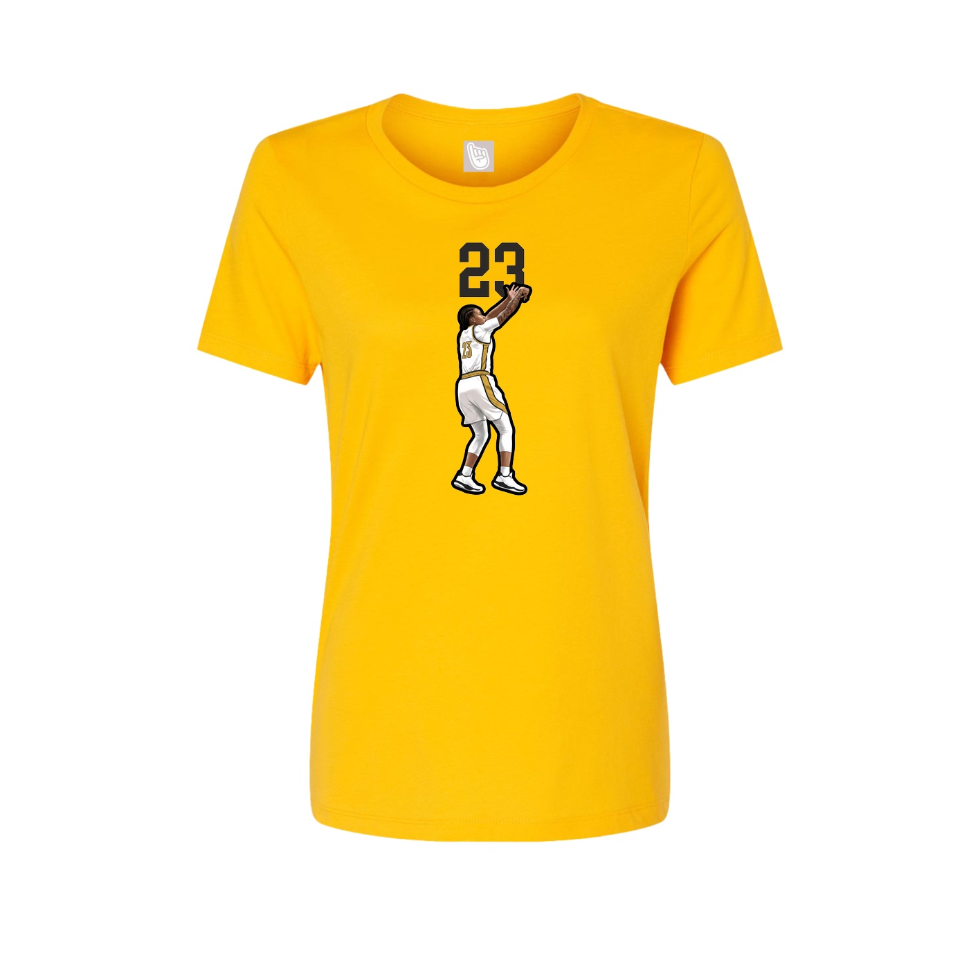 Womens Tee — Number Top in Gold