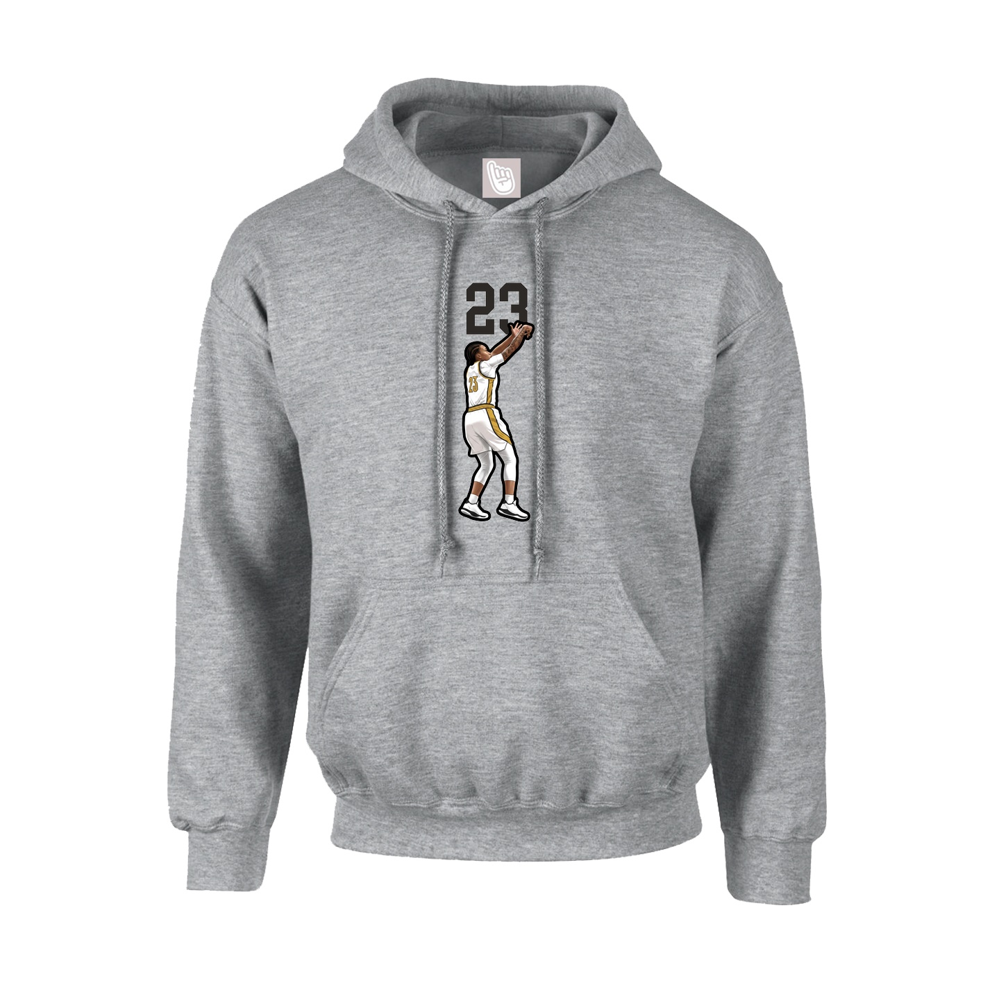 Youth Hoodie — Number Top in Grey