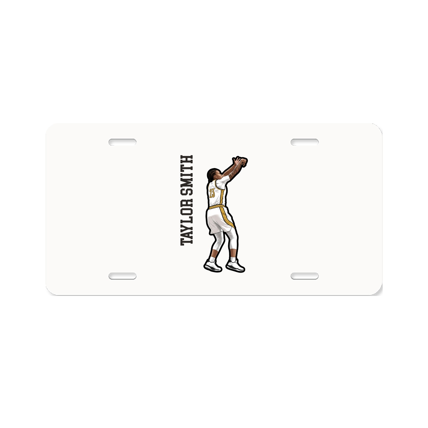 License Plate — Name Vertical in Classic