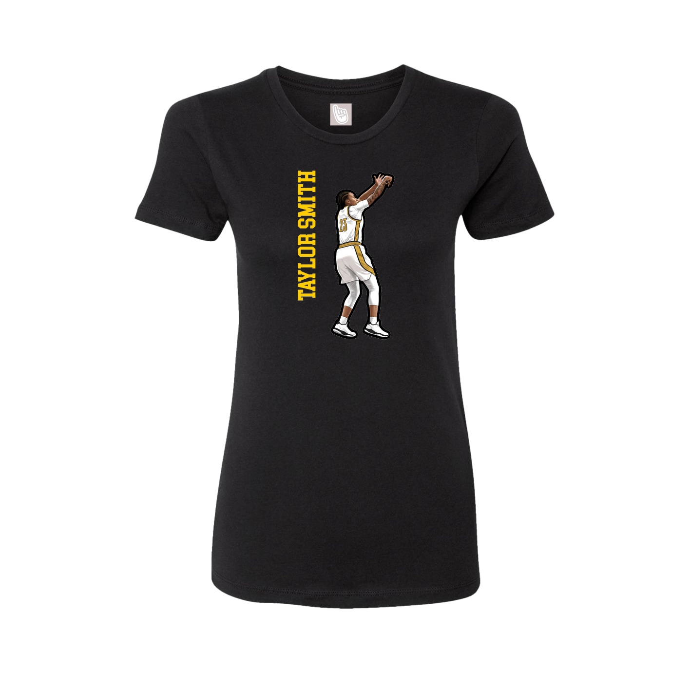 Womens Tee — Name Vertical in Black
