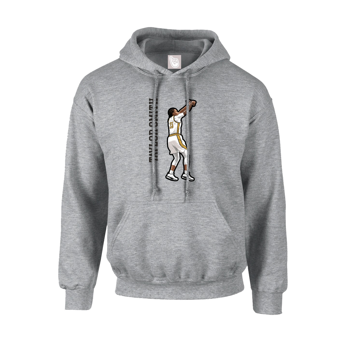 Youth Hoodie — Name Vertical in Grey
