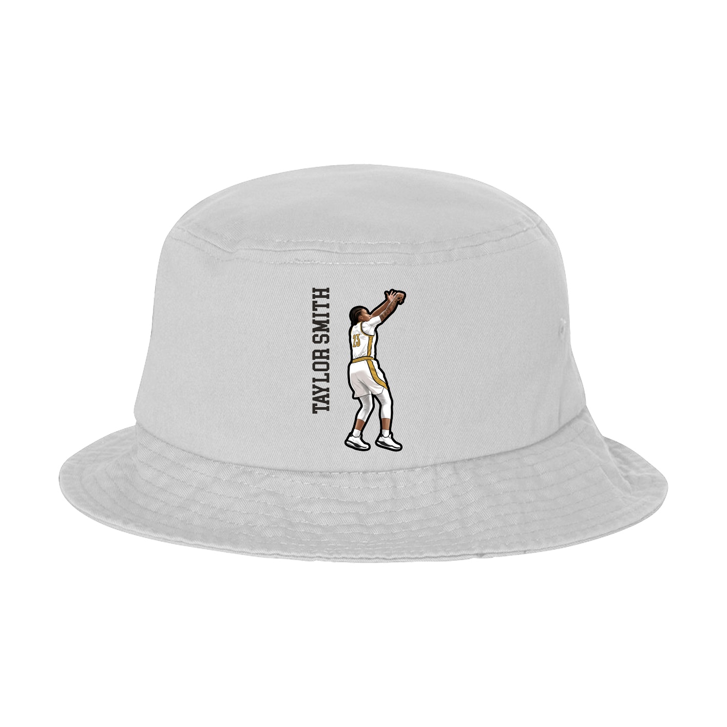 Bucket Cap — Name Vertical in White