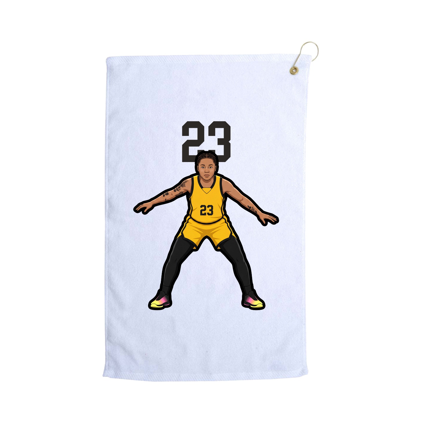 Golf Towel — Number Top in White
