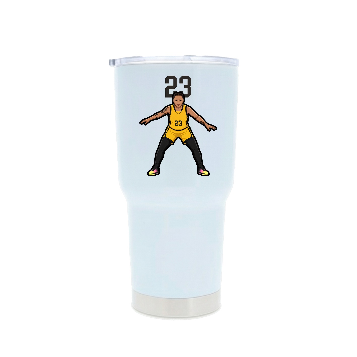 30oz Stainless Steel Tumbler — Number Top in White