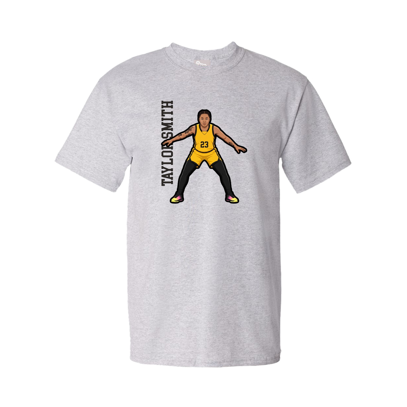 Youth Tee — Name Vertical in Grey