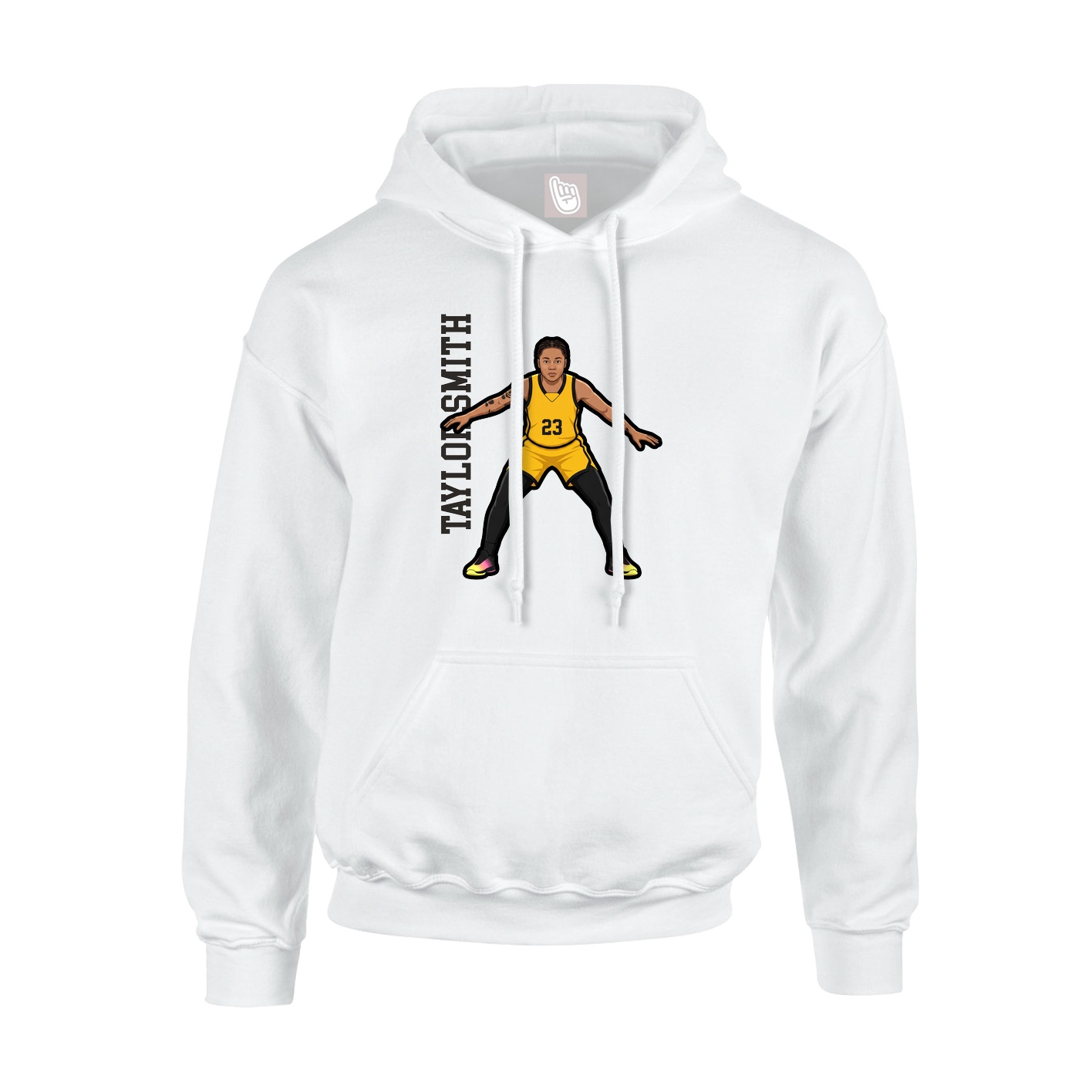 Hoodie — Name Vertical in White