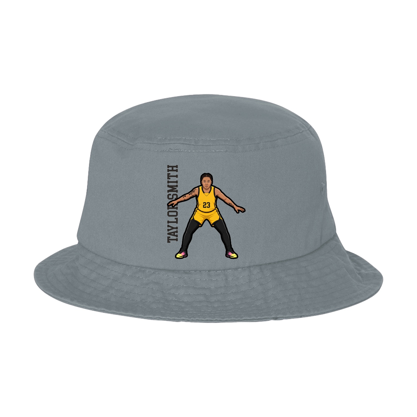 Bucket Cap — Name Vertical in Grey