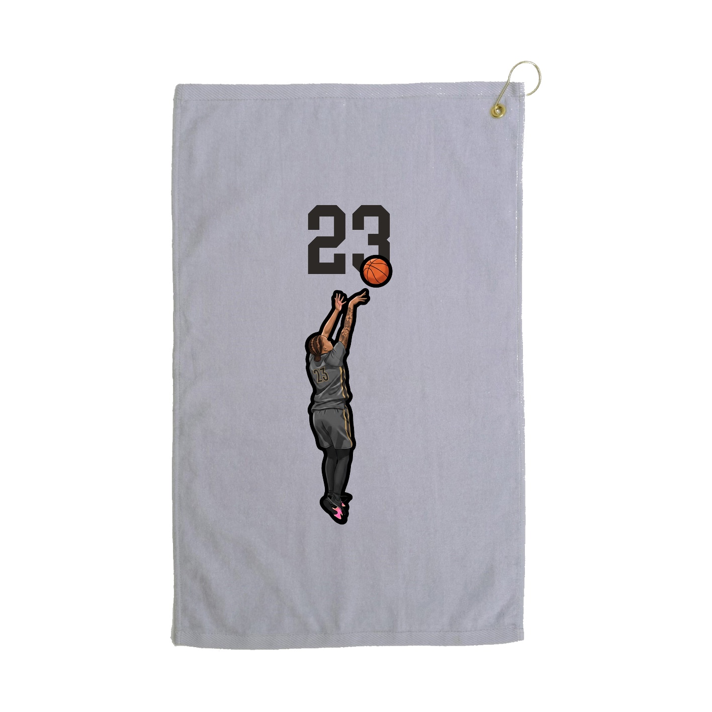 Golf Towel — Number Top in Grey