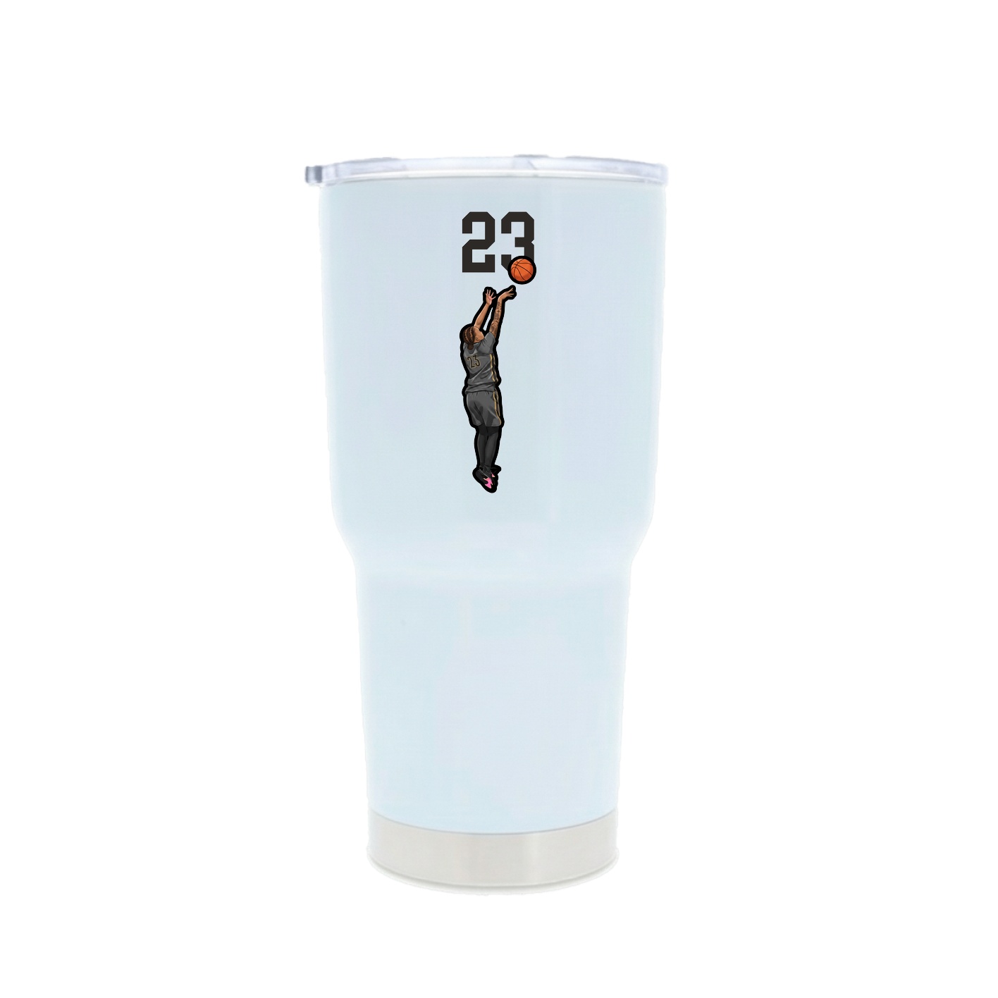 30oz Stainless Steel Tumbler — Number Top in White