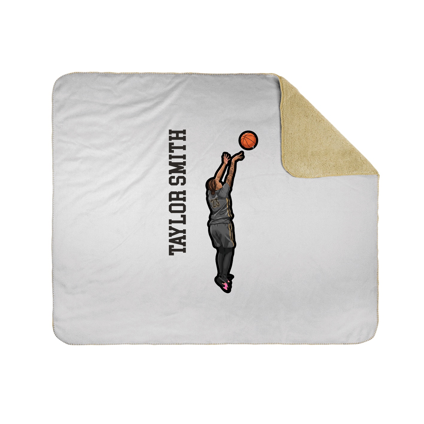 Throw Blanket — Name Vertical in White