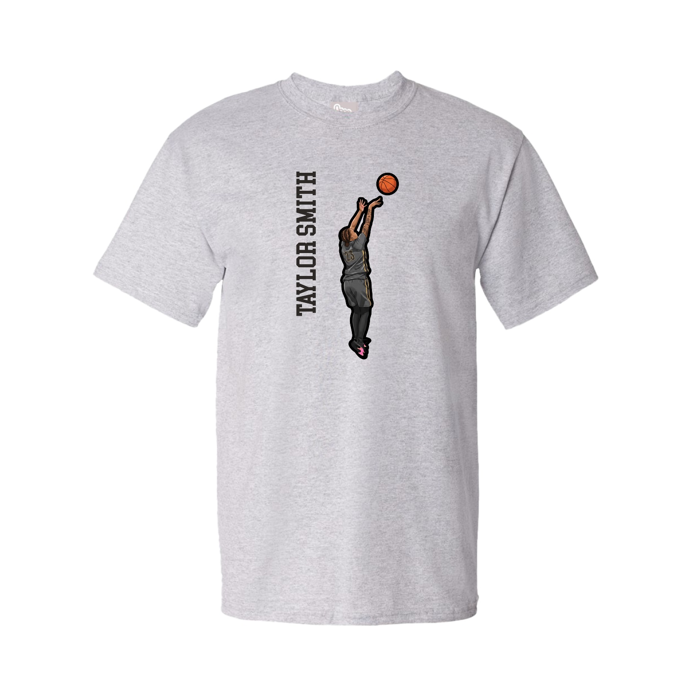 Tee — Name Vertical in Grey
