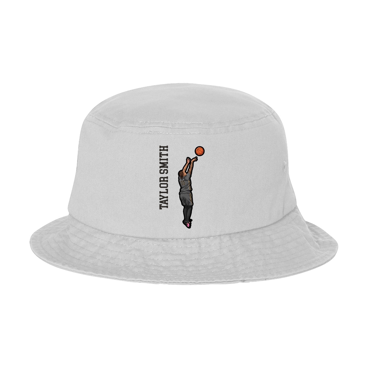 Bucket Cap — Name Vertical in White