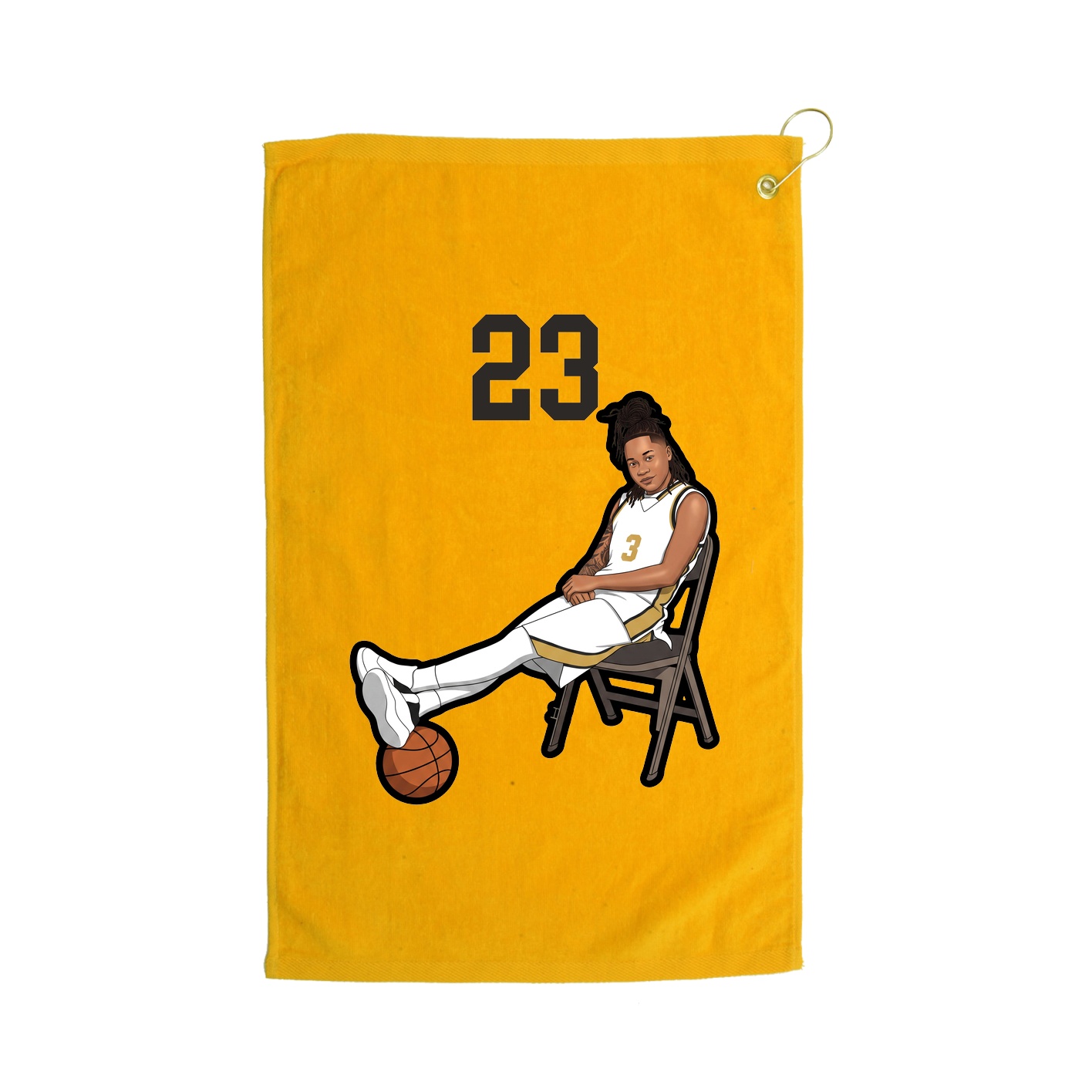 Golf Towel — Number Top in Gold