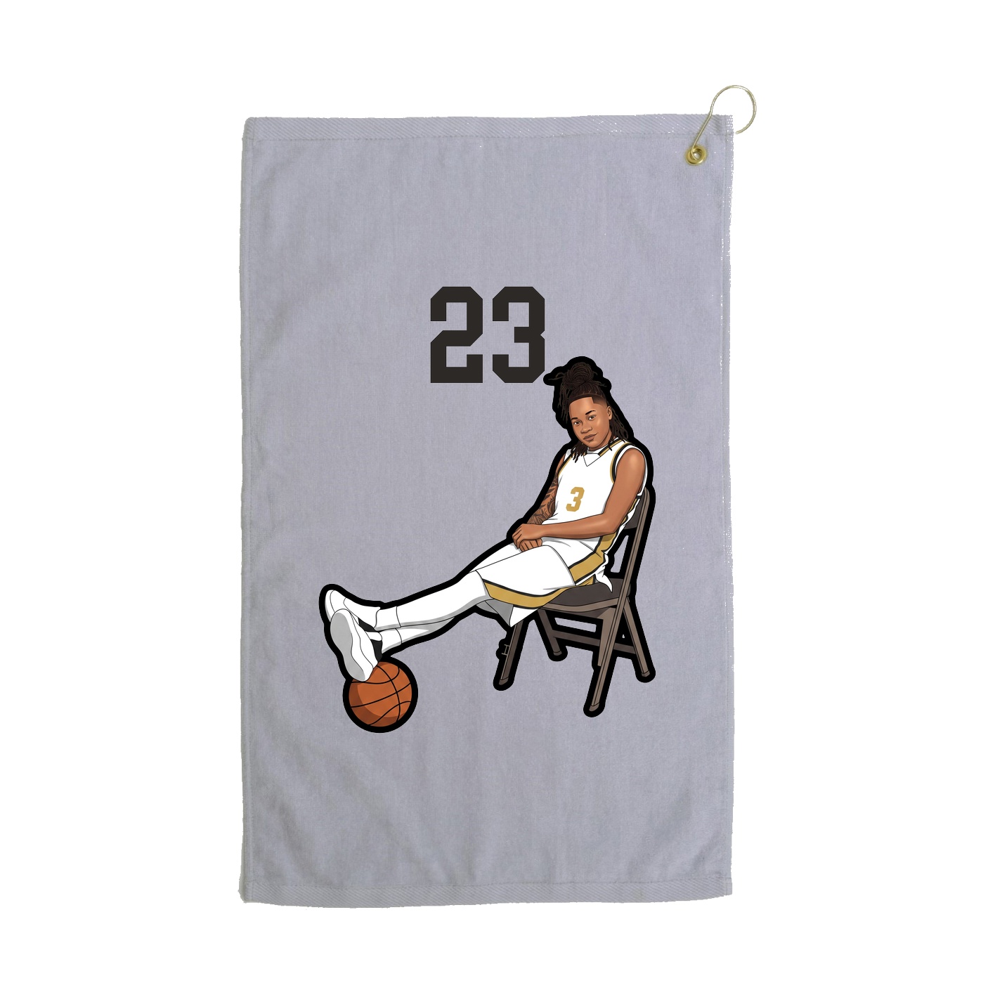 Golf Towel — Number Top in Grey