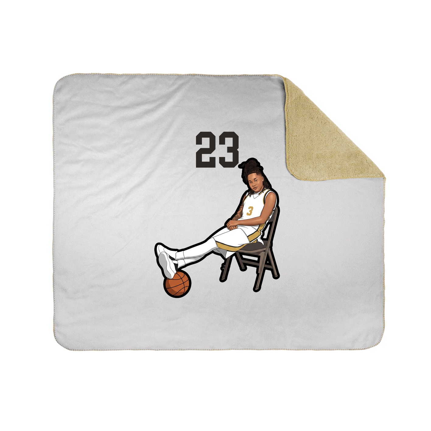 Throw Blanket — Number Top in White