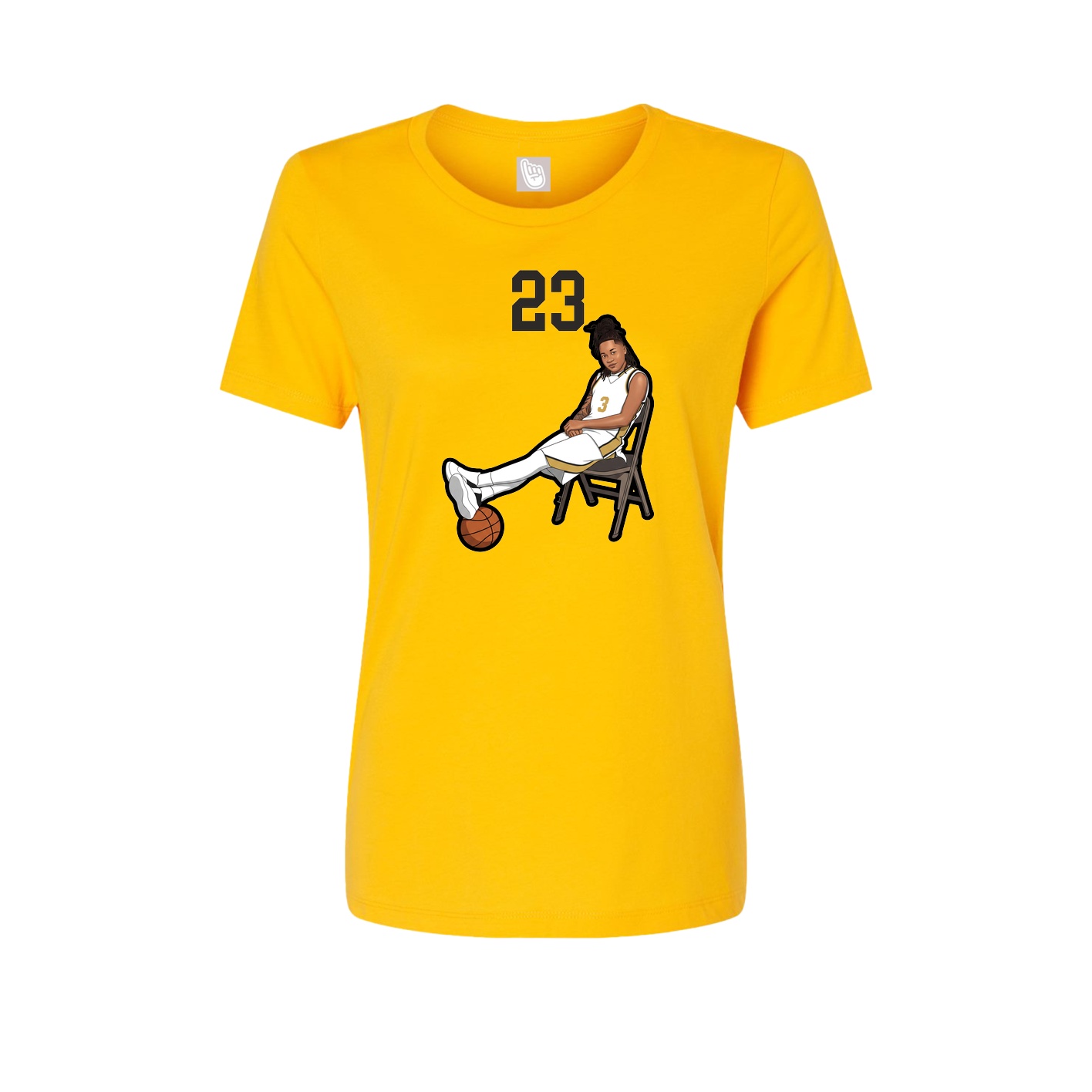 Womens Tee — Number Top in Gold