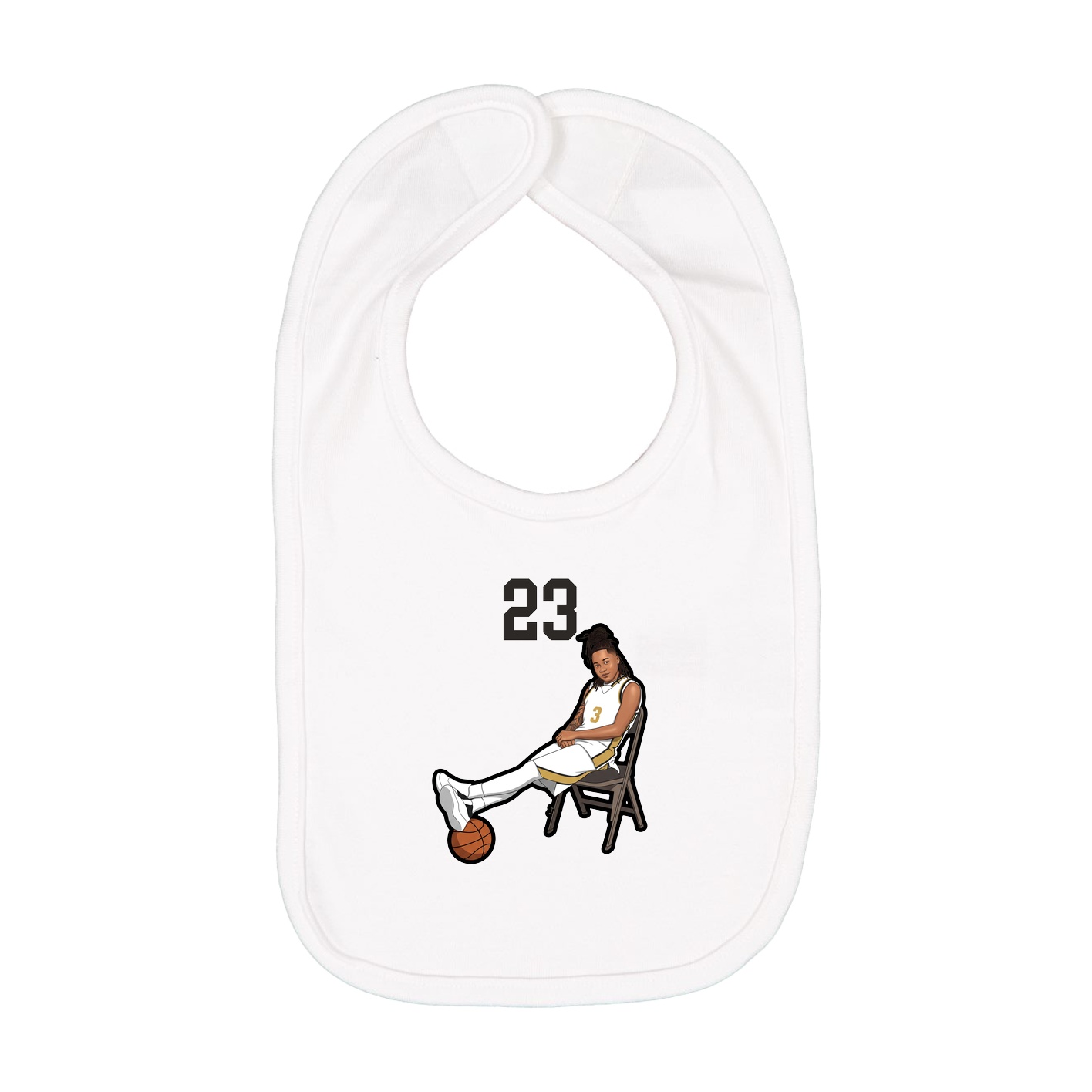 Infant Bib — Number Top in White