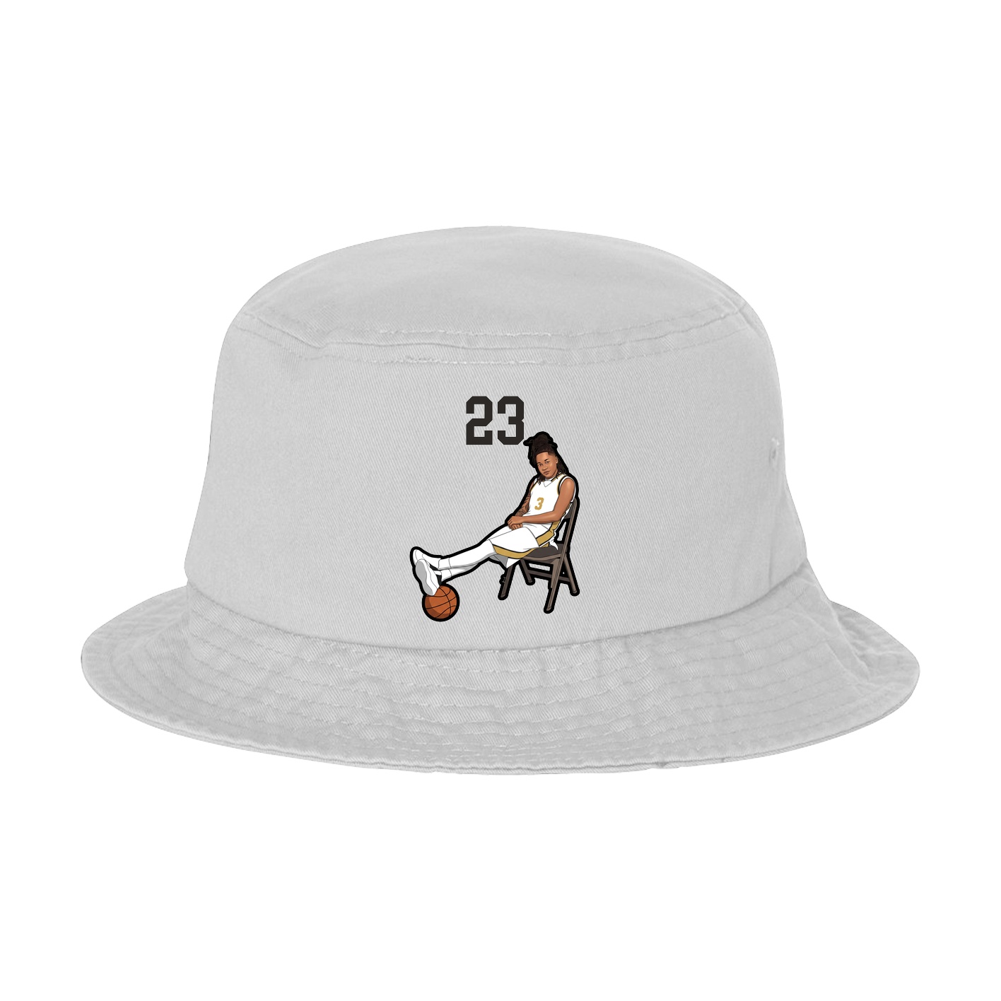 Bucket Cap — Number Top in White