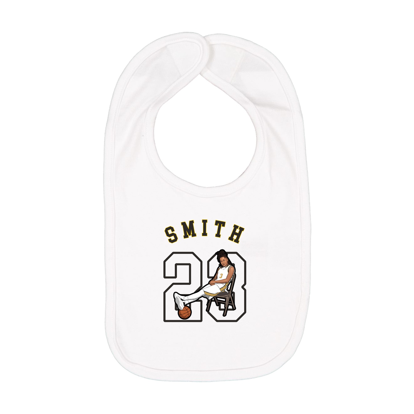 Infant Bib — Shirsey Arch in White
