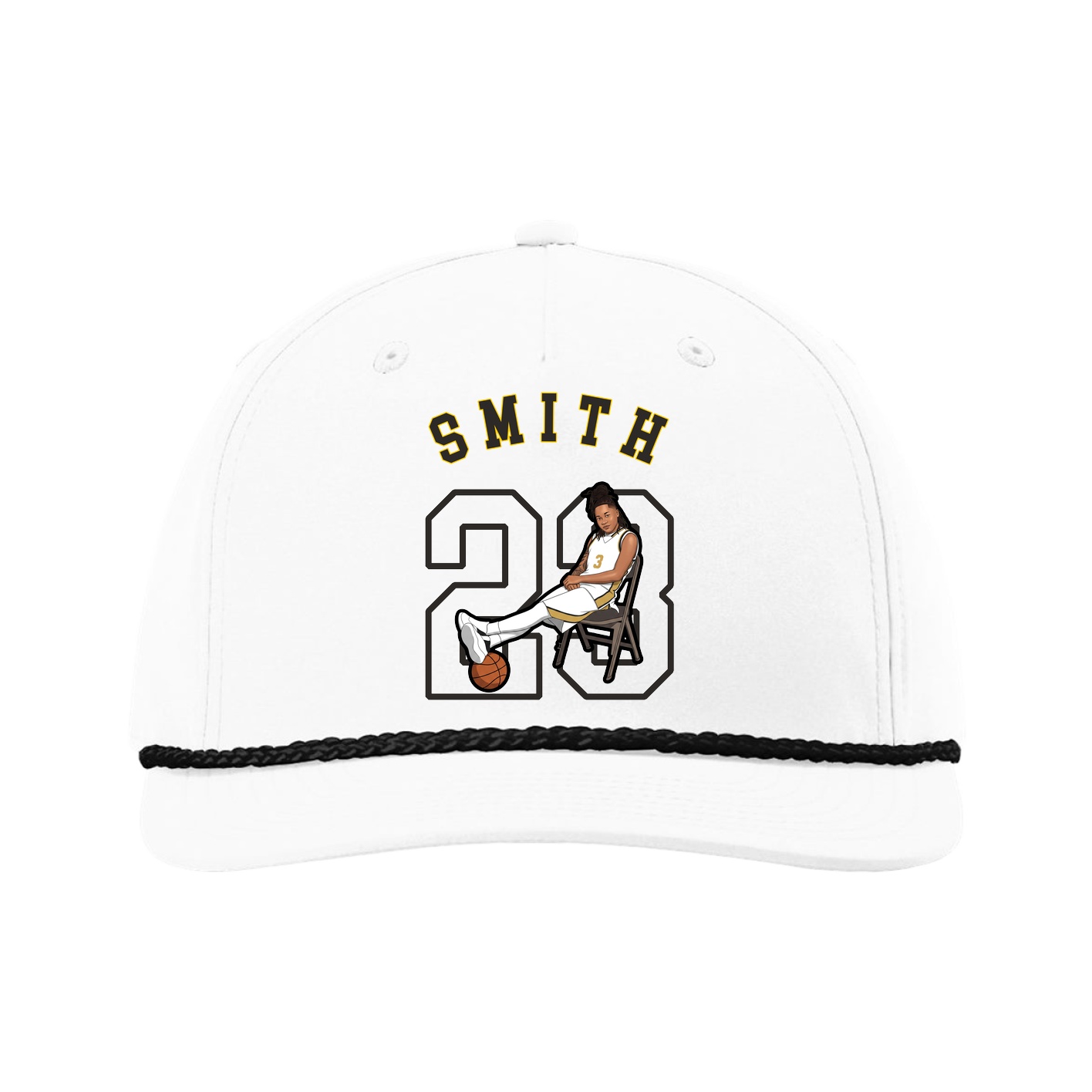 Five-Panel Classic Rope Cap — Shirsey Arch in White