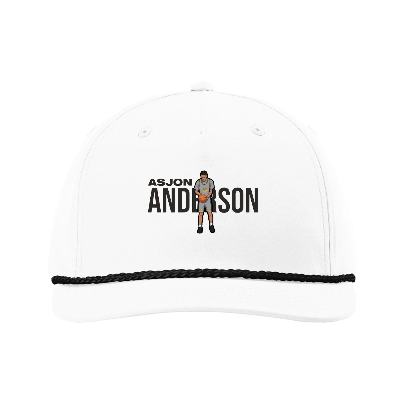 Five-Panel Classic Rope Cap — Player Name in White