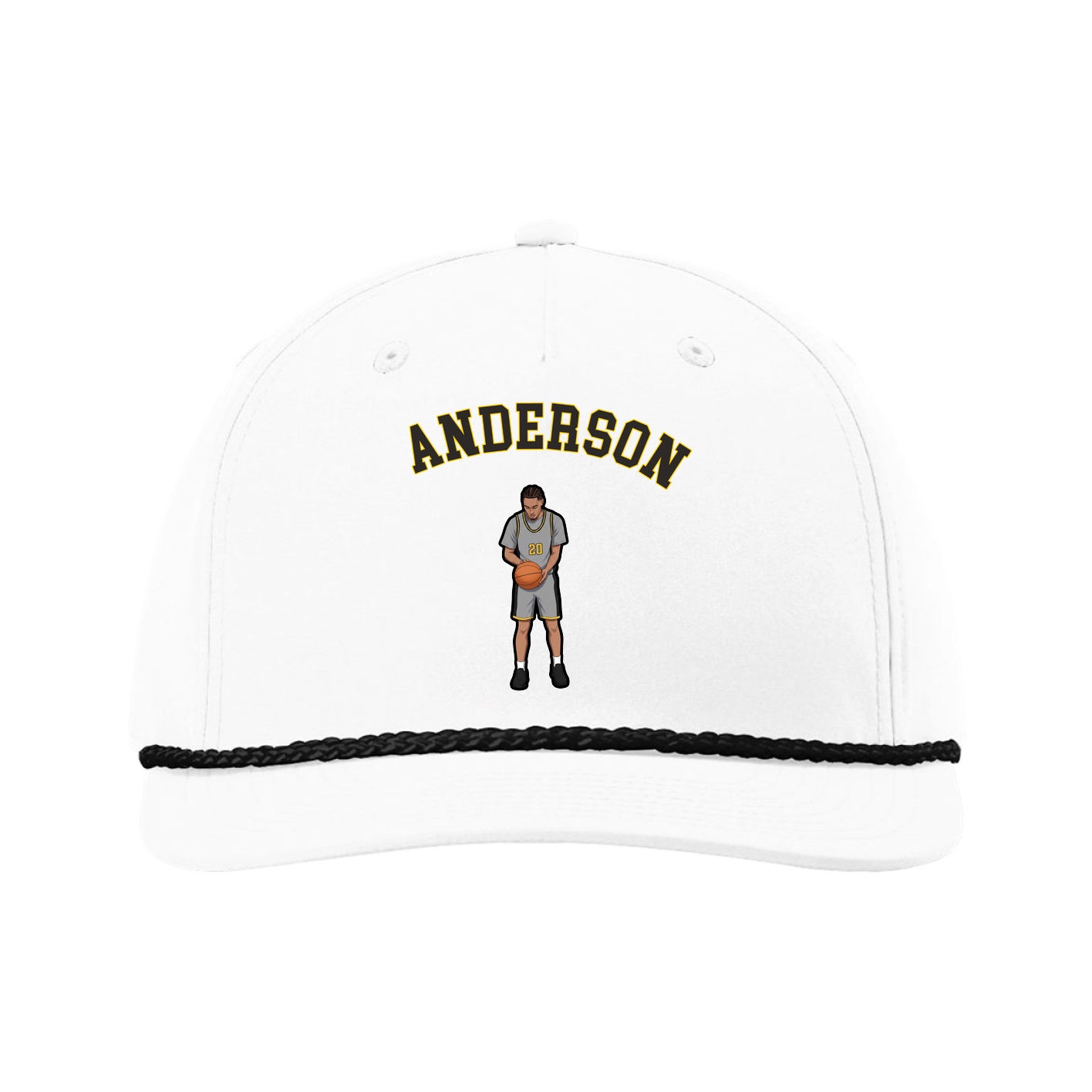 Five-Panel Classic Rope Cap — Shirsey Arch in White