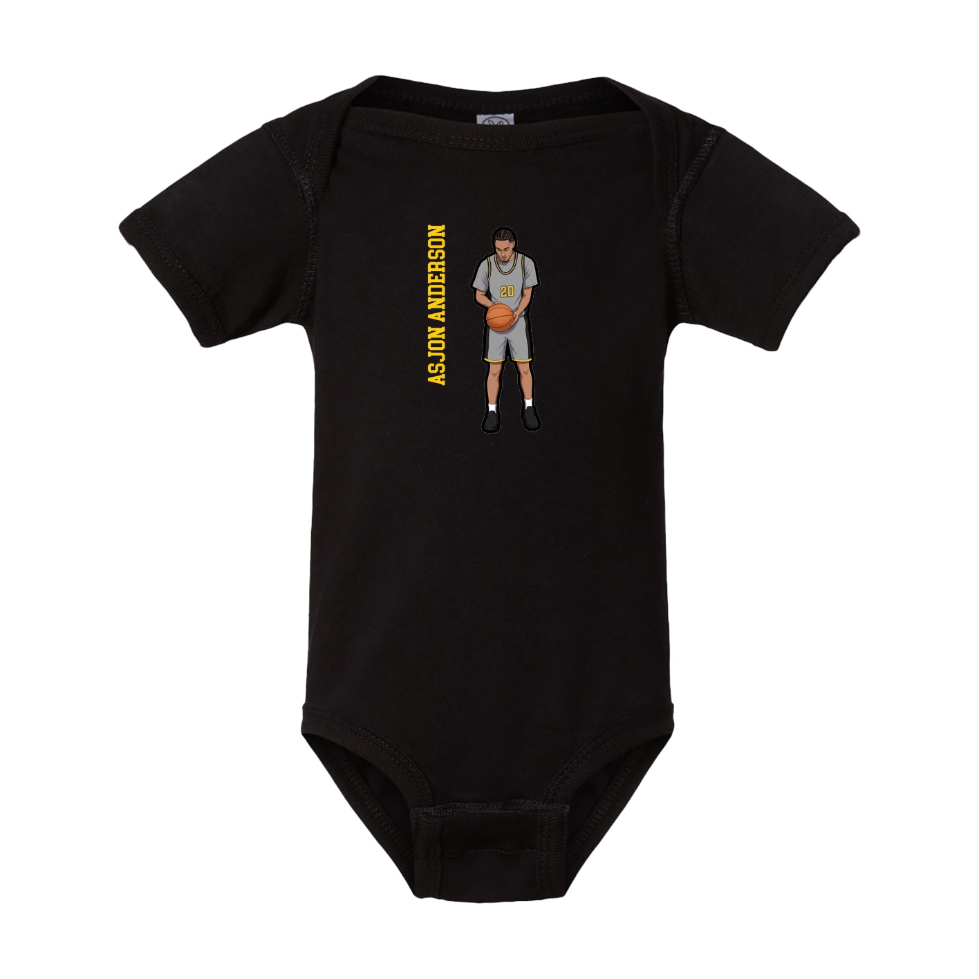 Baby Onesie — Name Vertical in Black