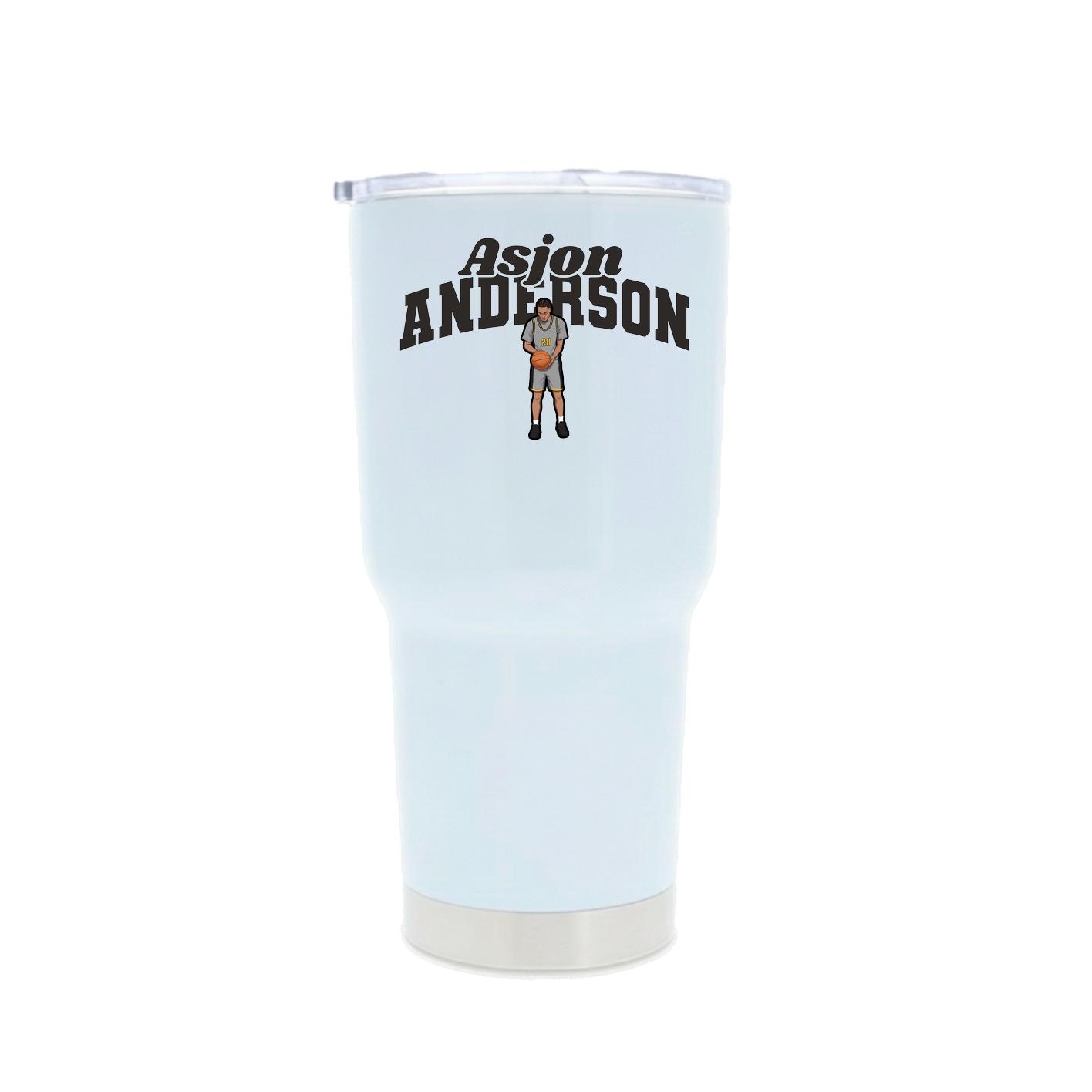 30oz Stainless Steel Tumbler — Signature Arch in White