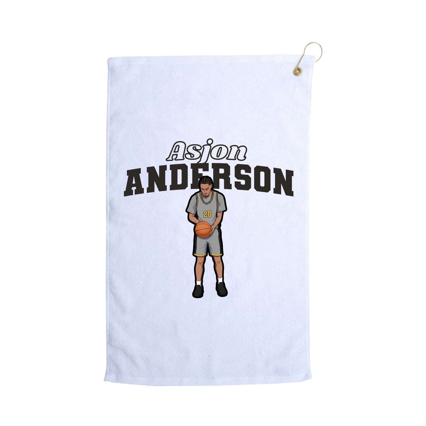 Golf Towel — Name Arch in White