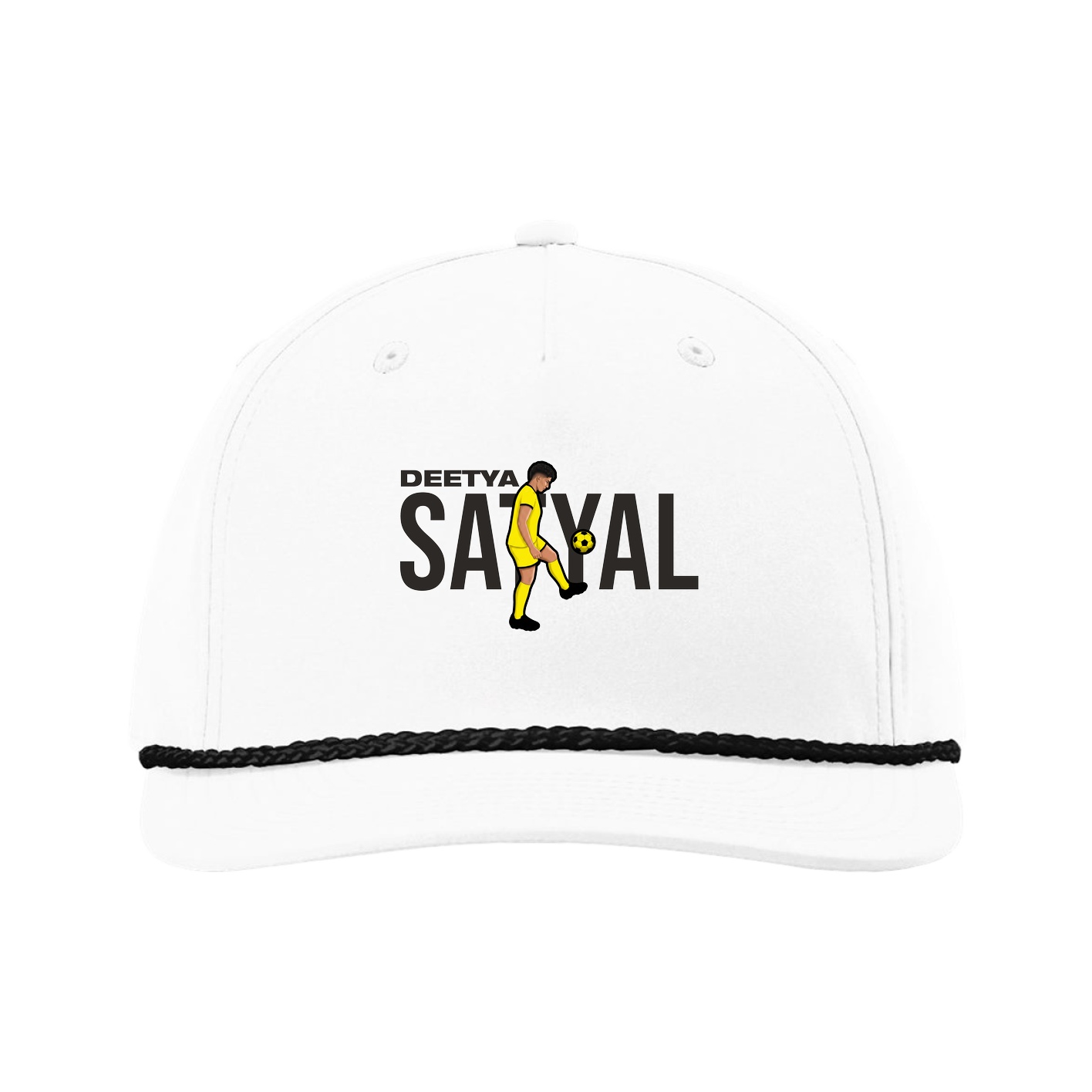 Five-Panel Classic Rope Cap — Player Name in White