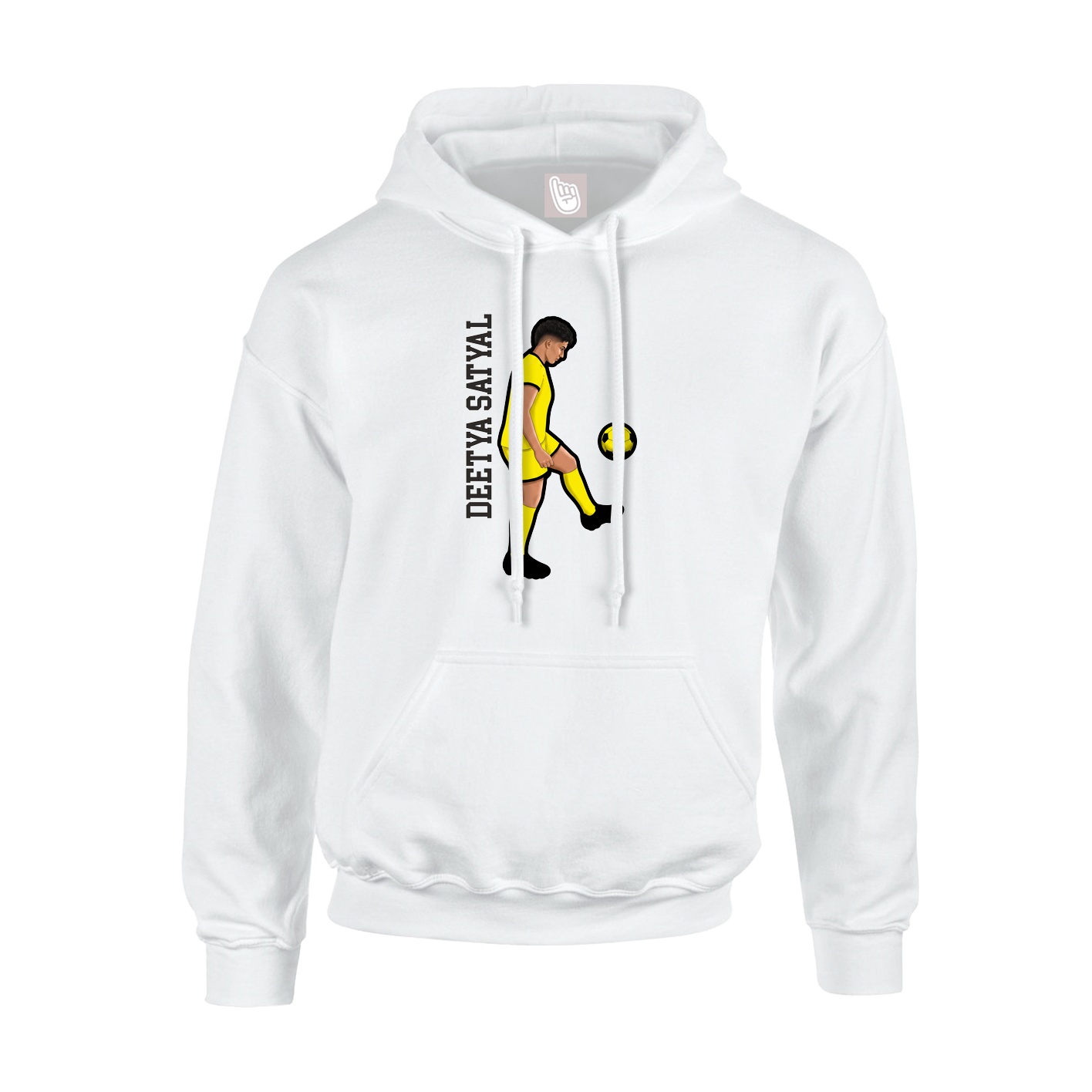 Hoodie — Name Vertical in White