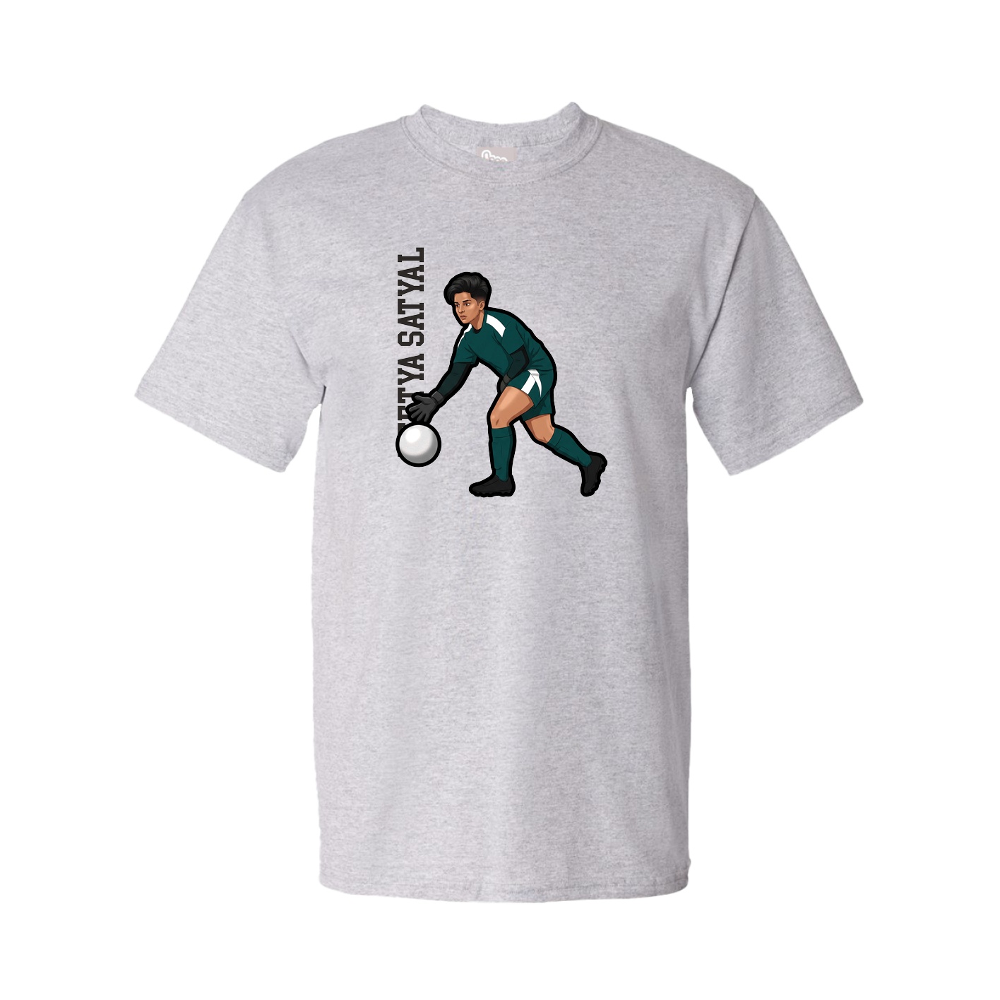 Tee — Name Vertical in Grey