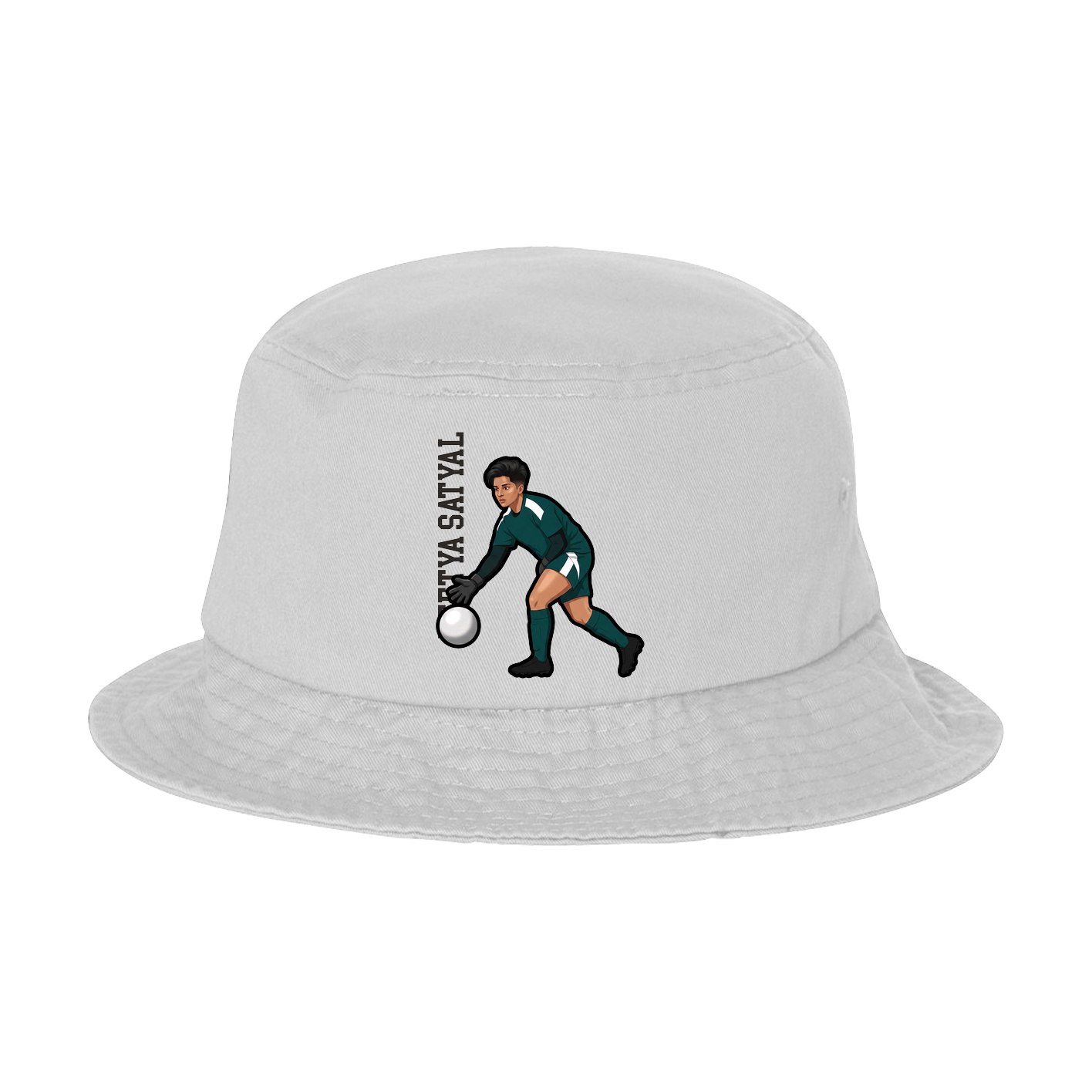 Bucket Cap — Name Vertical in White