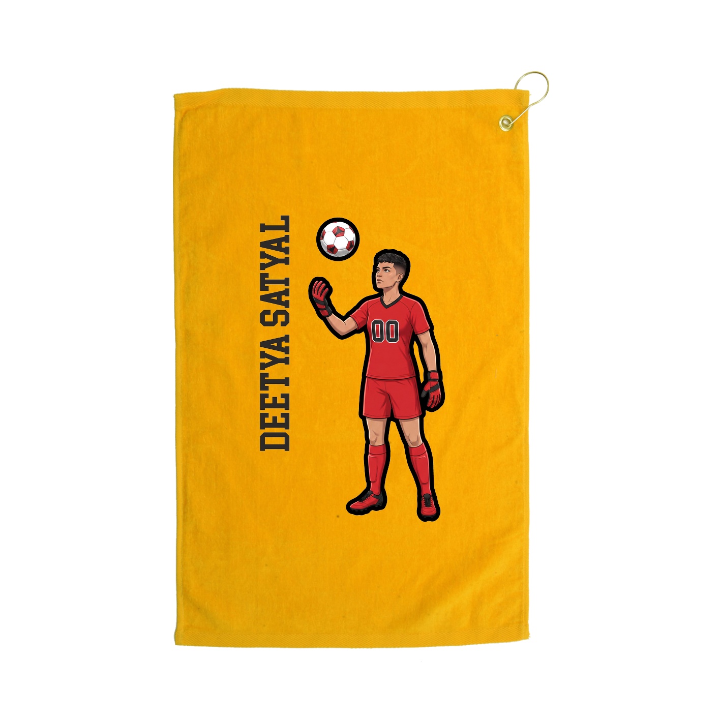 Golf Towel — Name Vertical in Gold